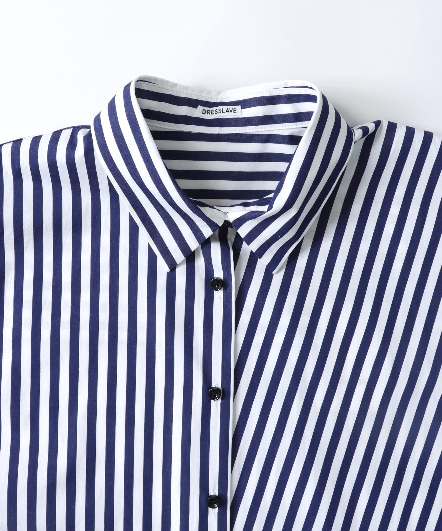 cotton stripe midriff shirt | AND ON JIONE STORE（アンドオン