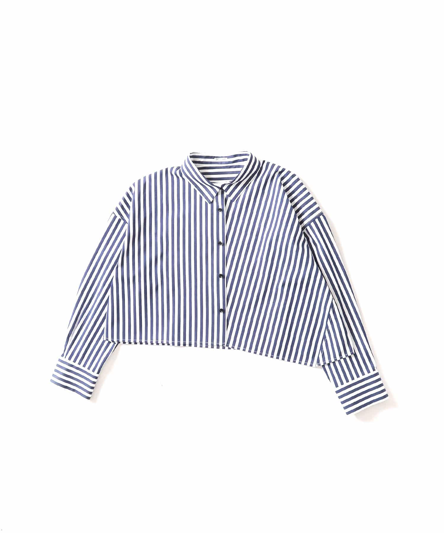 cotton stripe midriff shirt