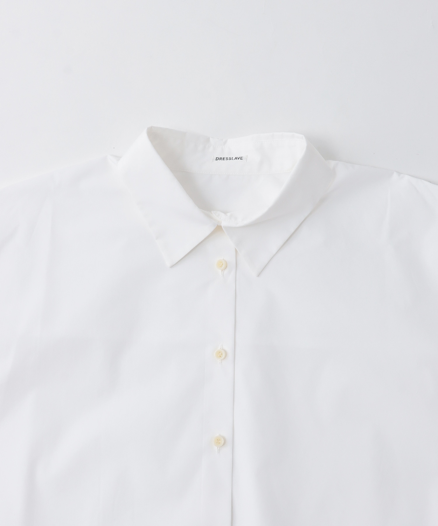 cotton white midriff shirt(コットンミドリフ丈シャツ)-