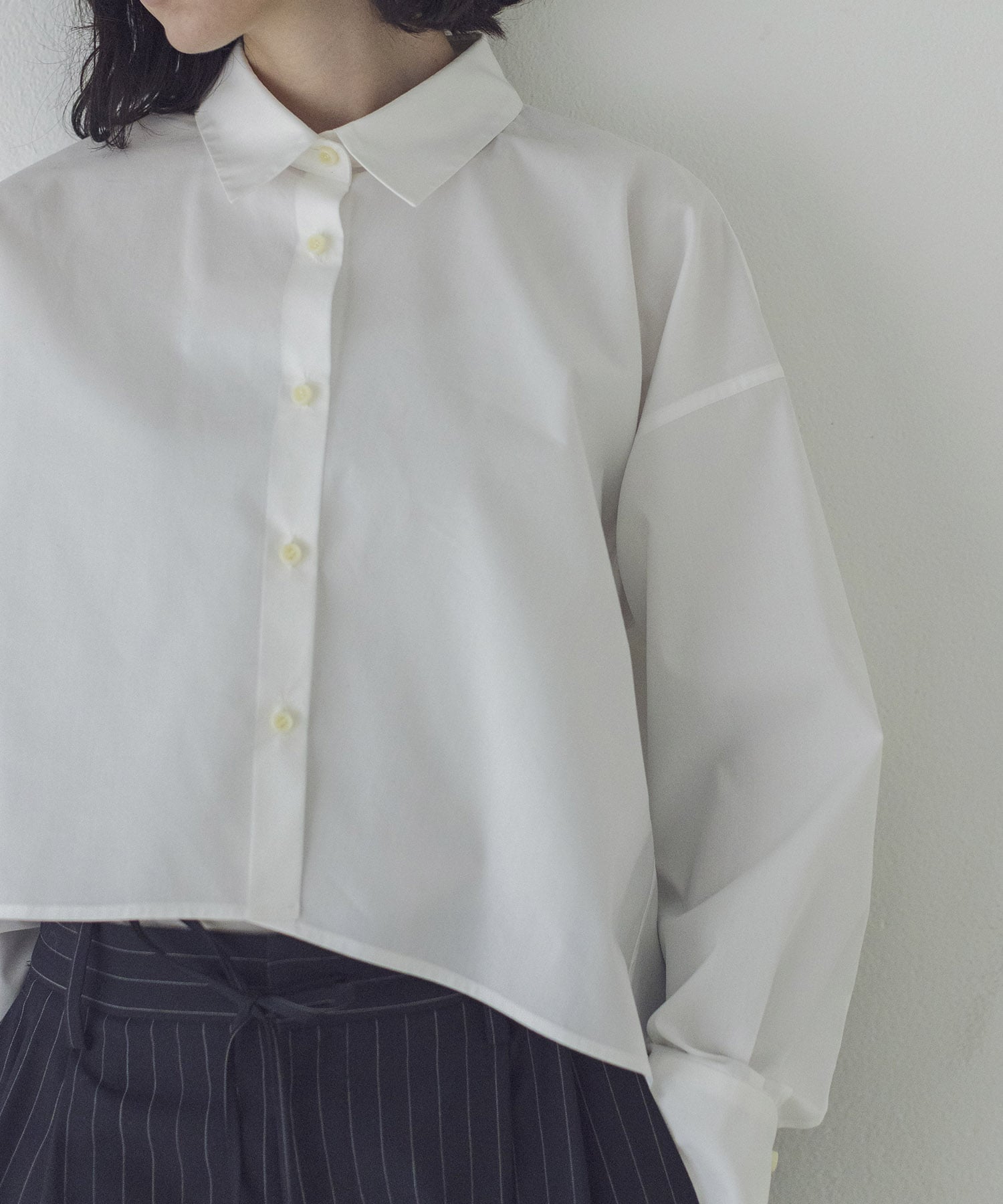 cotton white midriff shirt