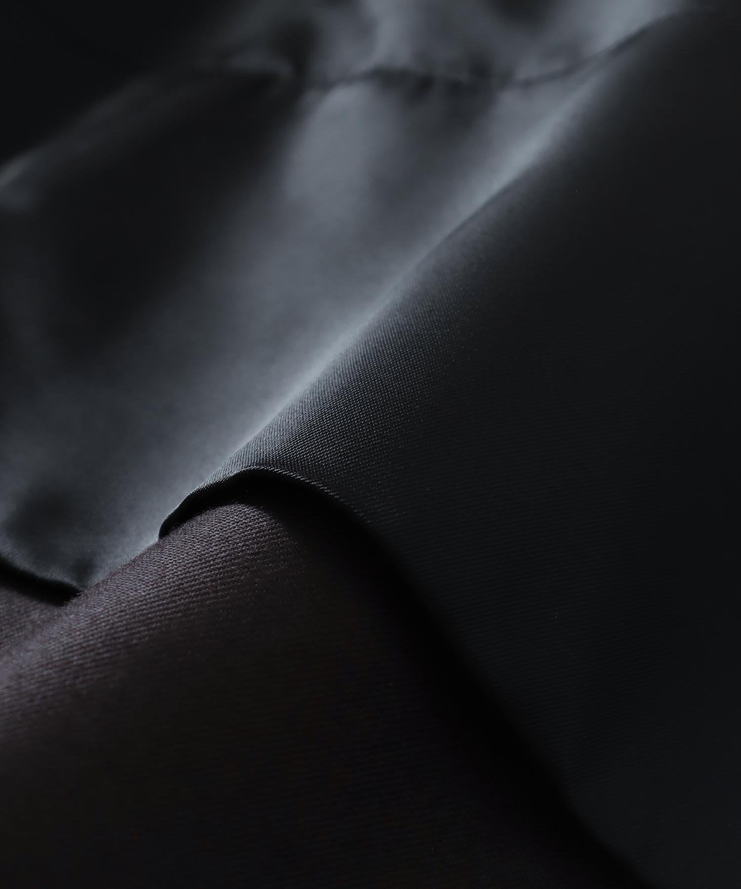 shiny nylon belted flare skirt