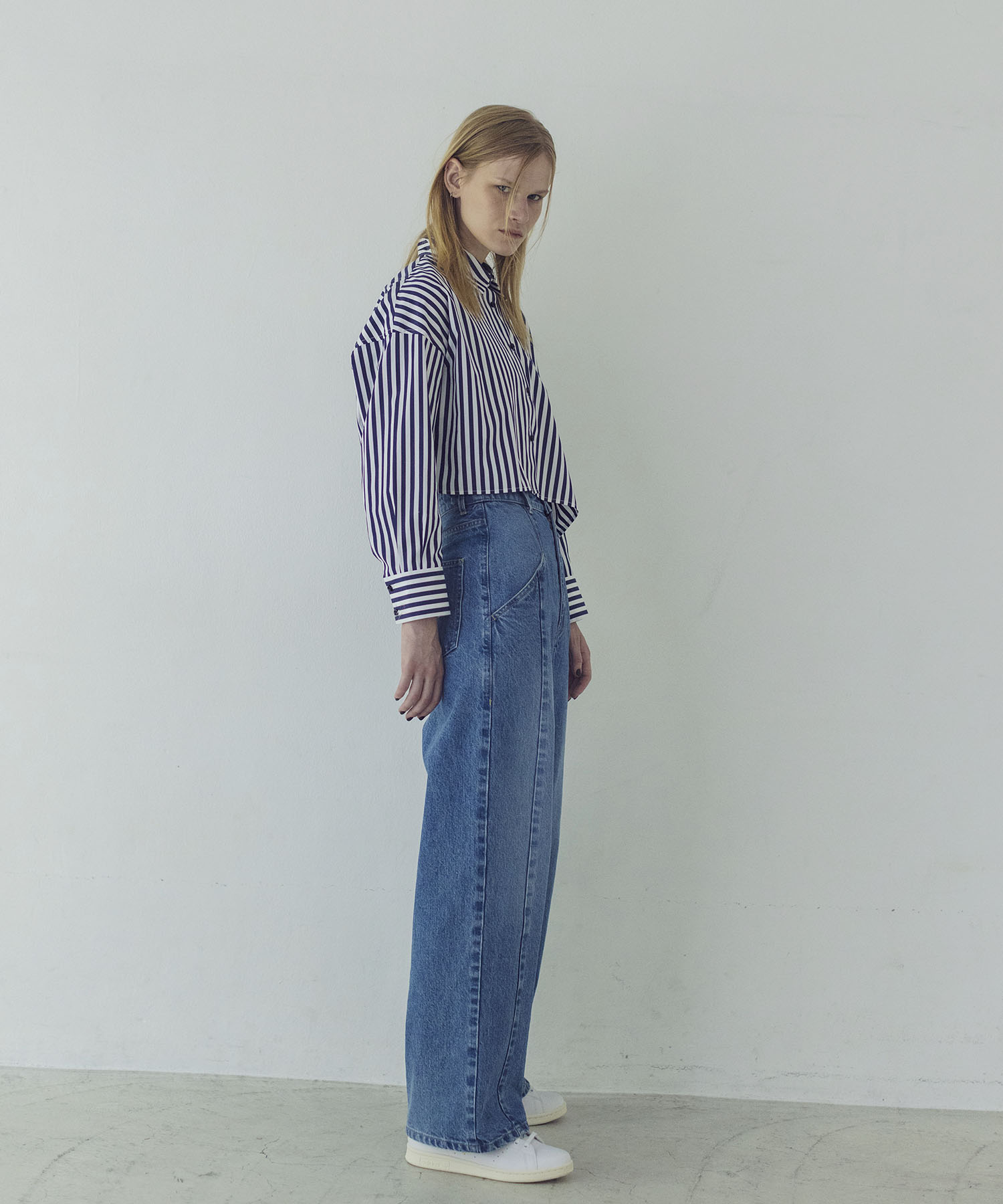 high waist wide straight denim