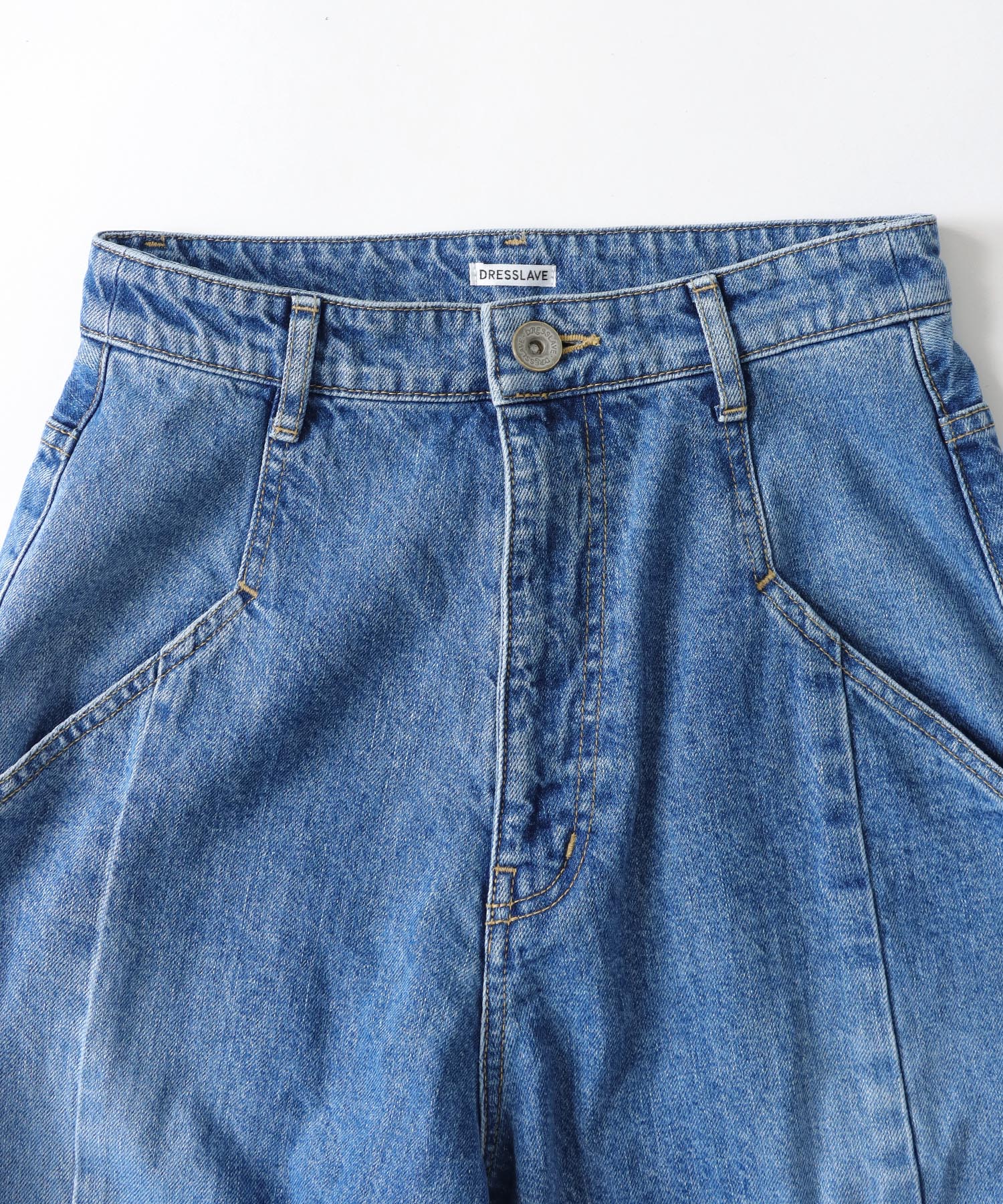 high waist wide straight denim