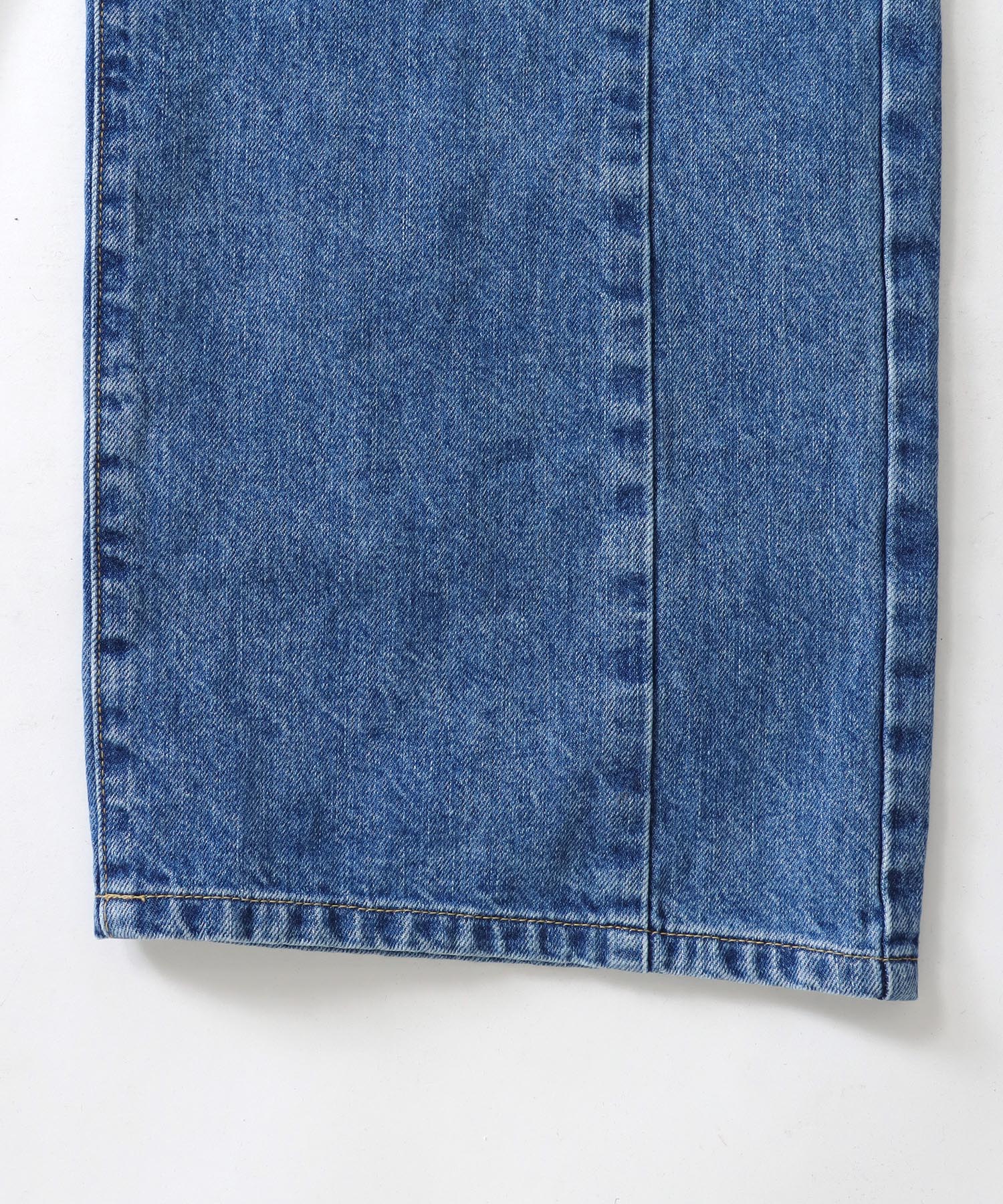 high waist wide straight denim