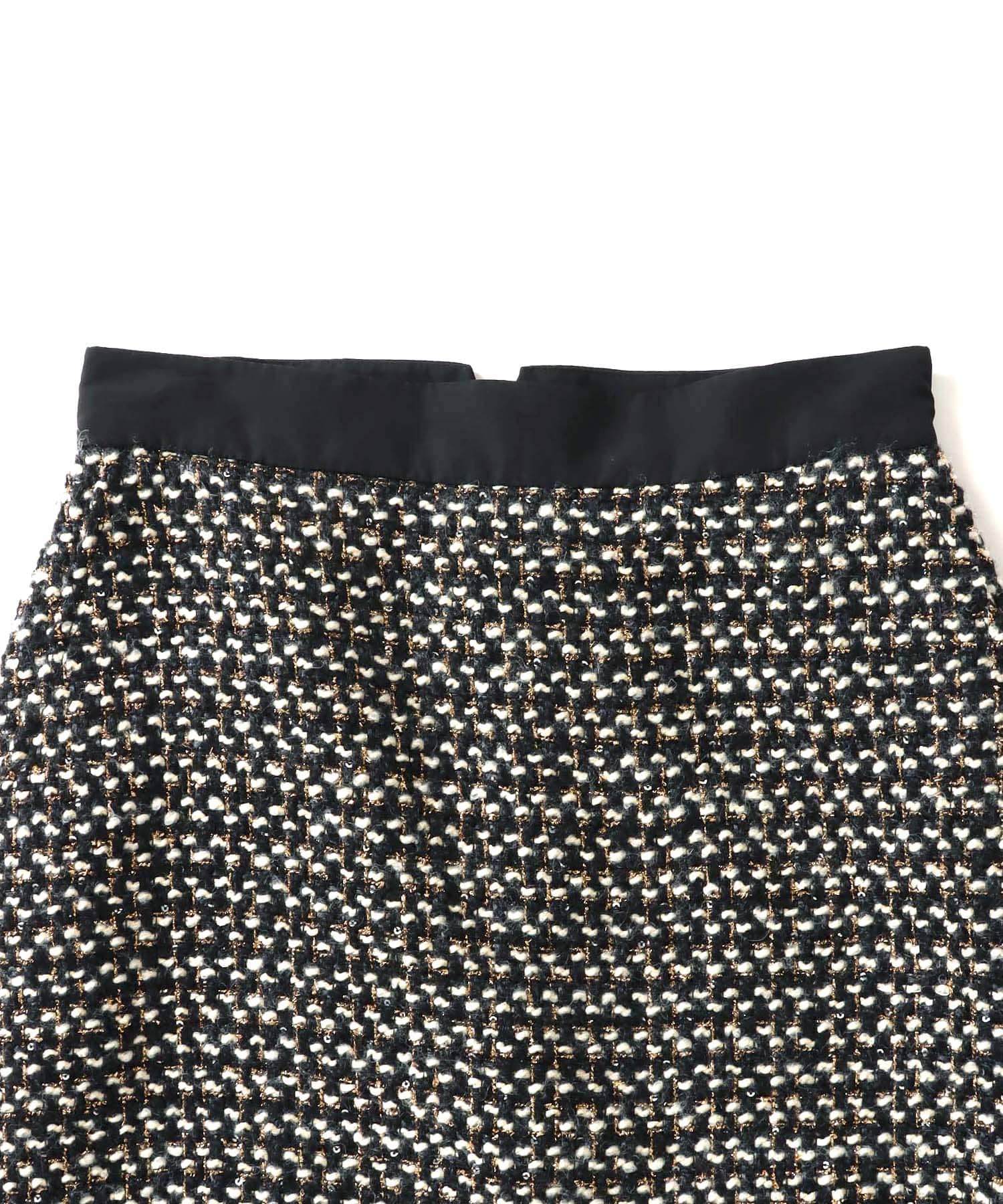 tweed long fringe tight skirt