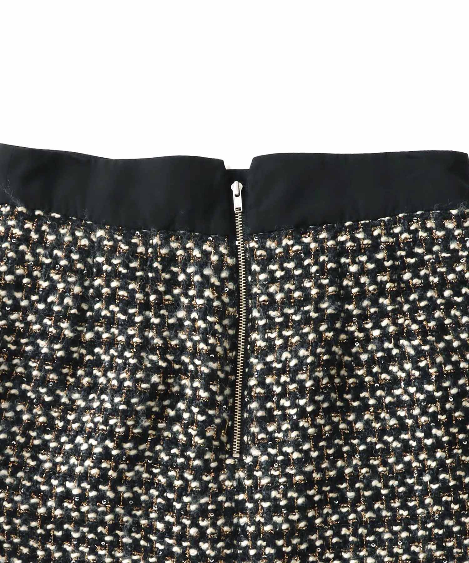 tweed long fringe tight skirt