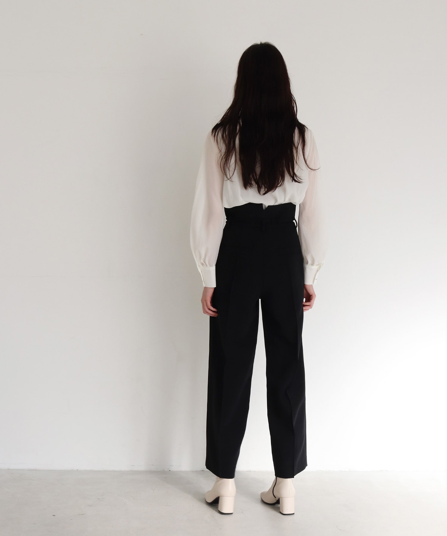 double cloth high waist pants | AND ON JIONE STORE(アンドオン