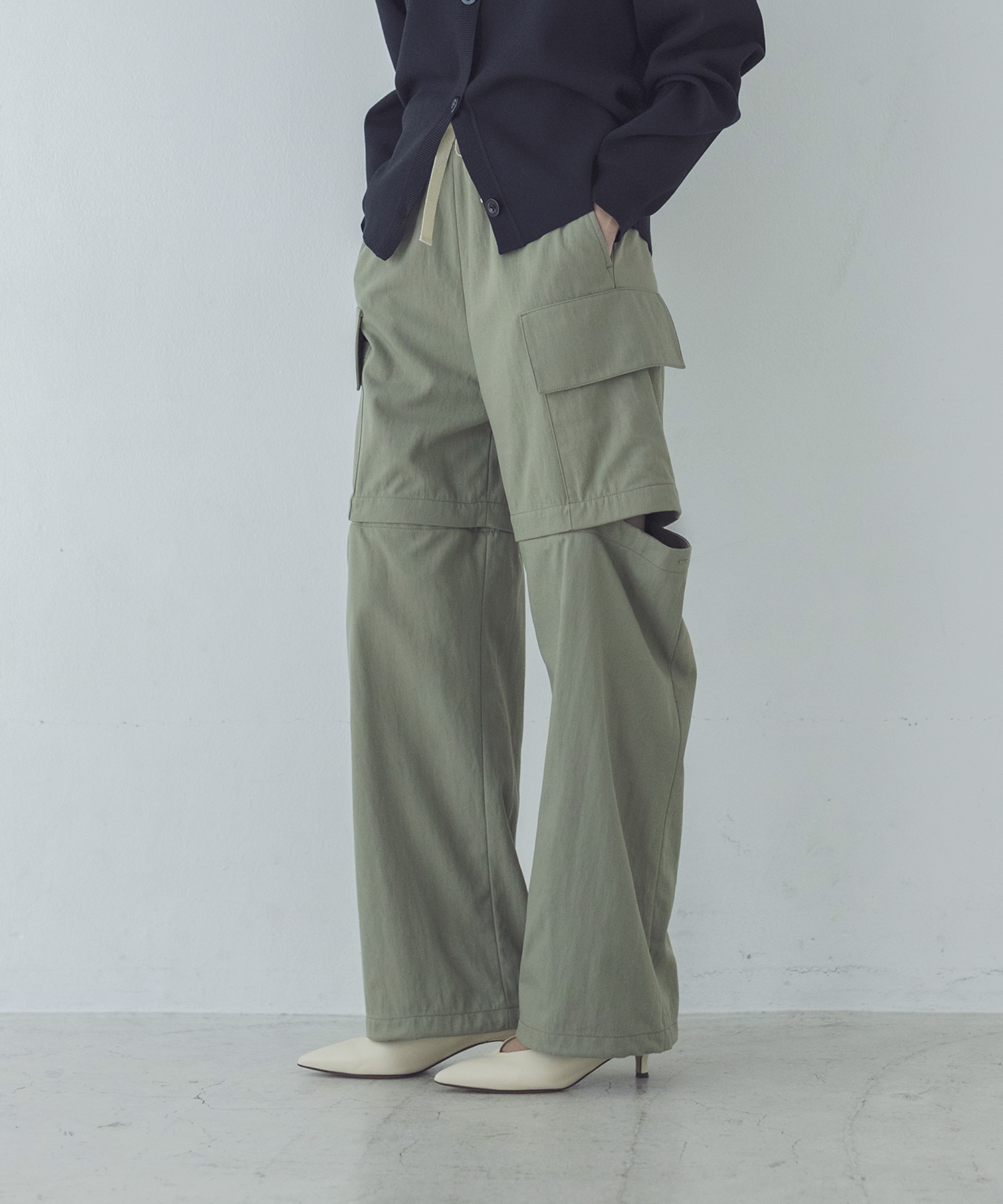 nylon gaba military 2way pants