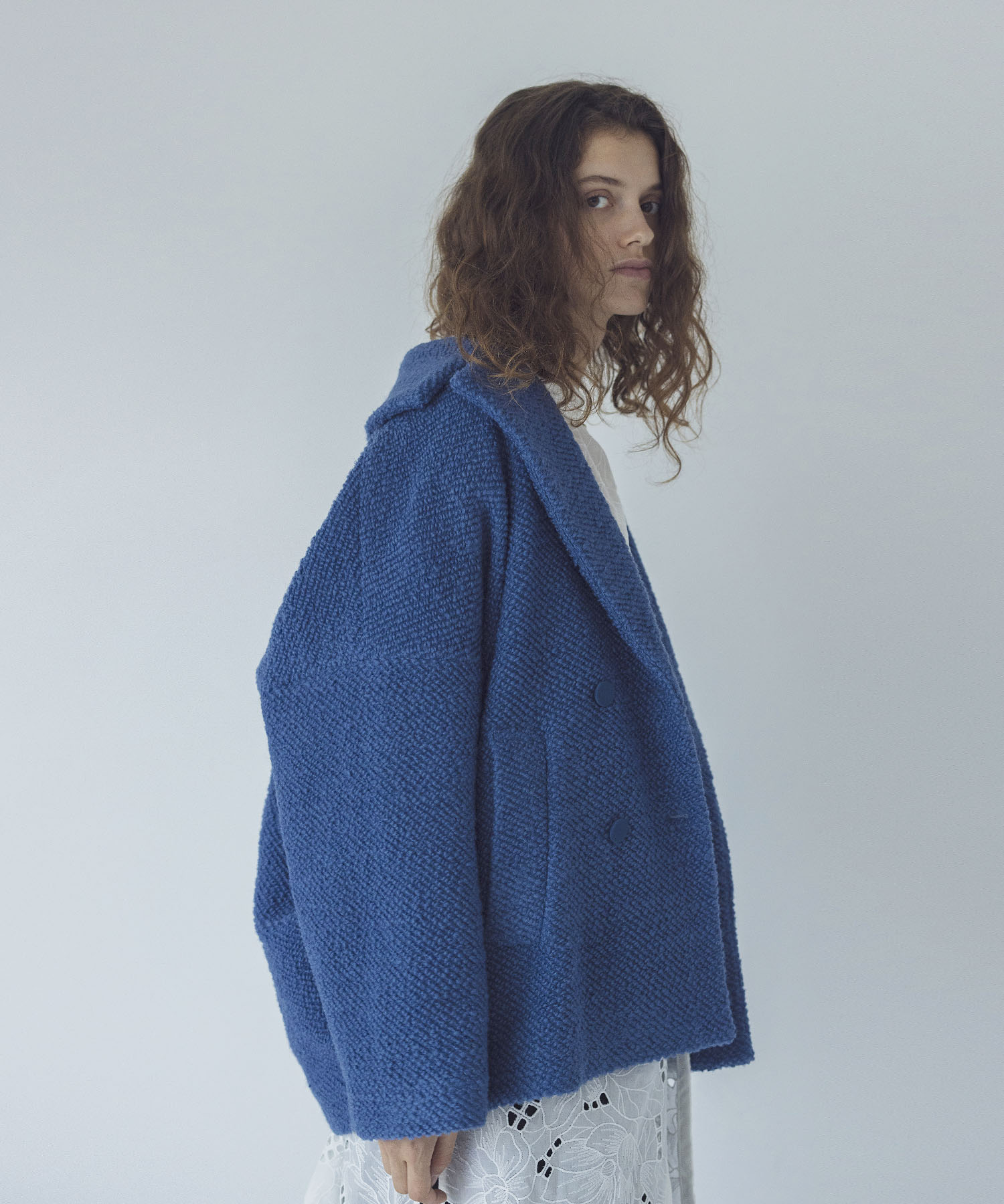 roving yarn tweed cocoon coat | AND ON JIONE STORE（アンドオン