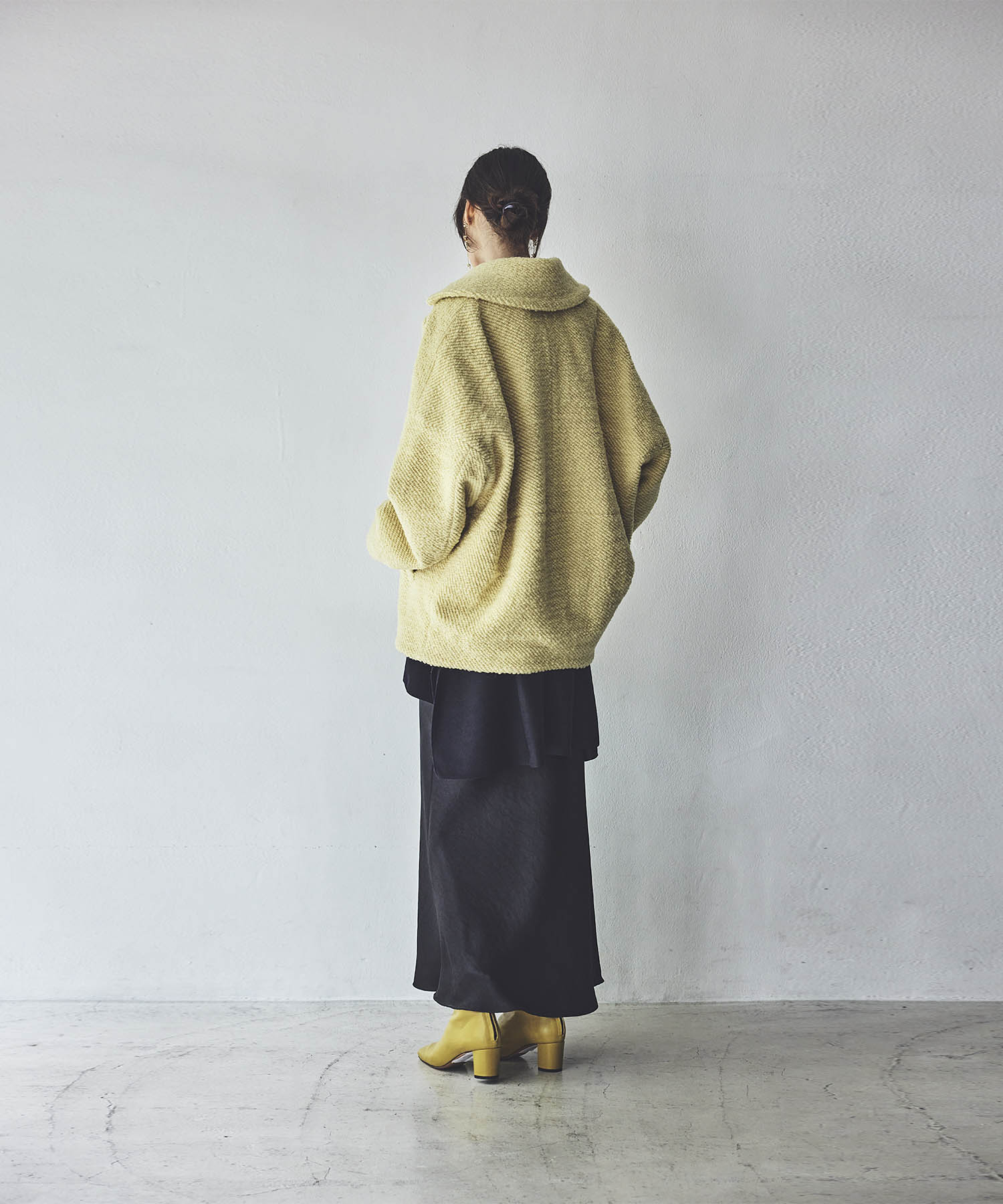 roving yarn tweed cocoon coat | AND ON JIONE STORE(アンドオン