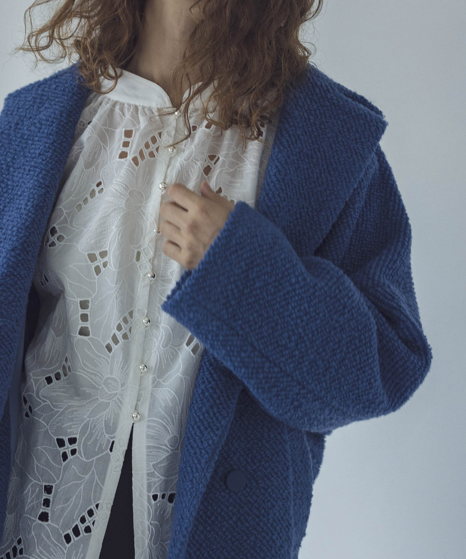 roving yarn tweed cocoon coat | AND ON JIONE STORE(アンドオン