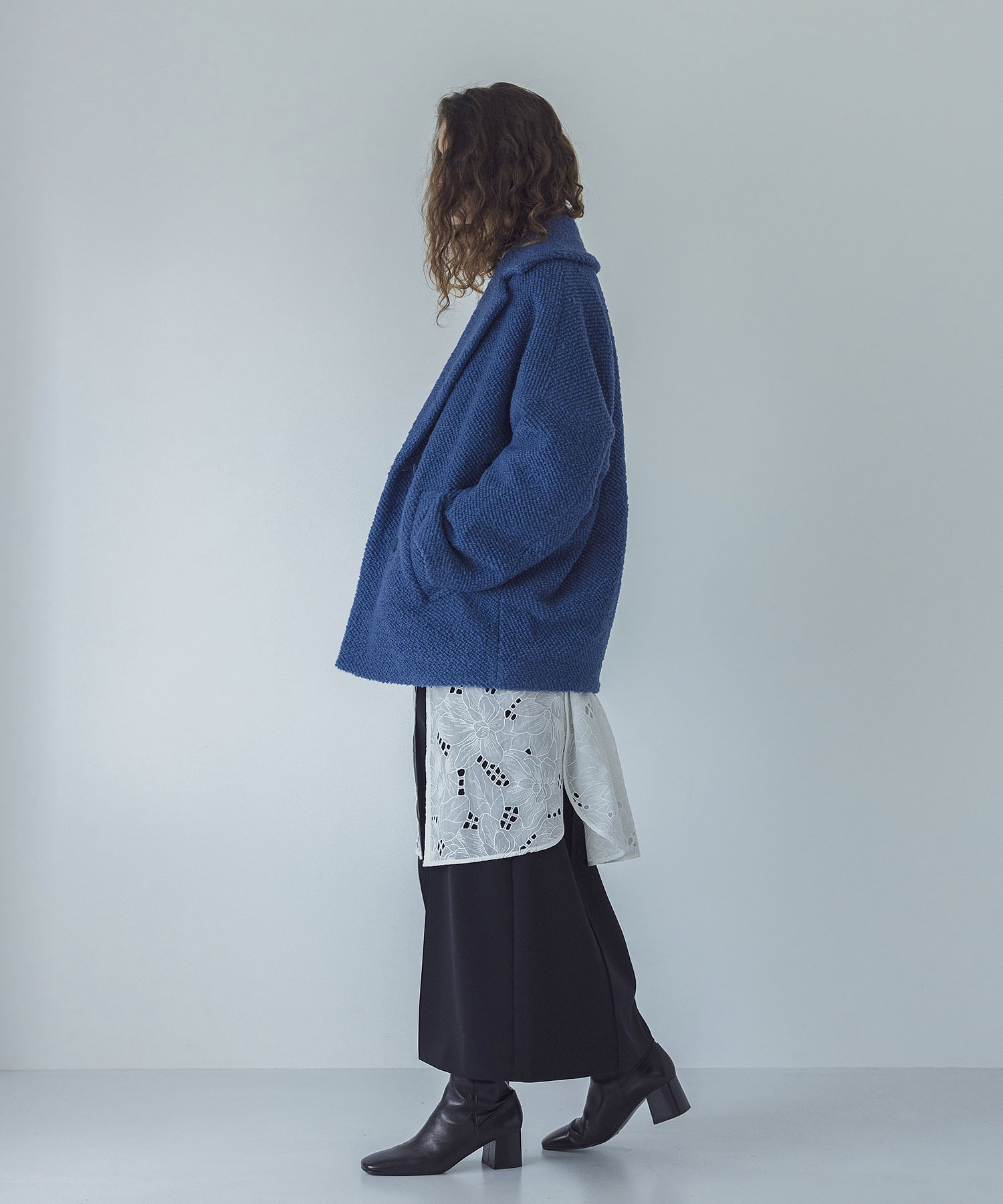 roving yarn tweed cocoon coat | AND ON JIONE STORE（アンドオン