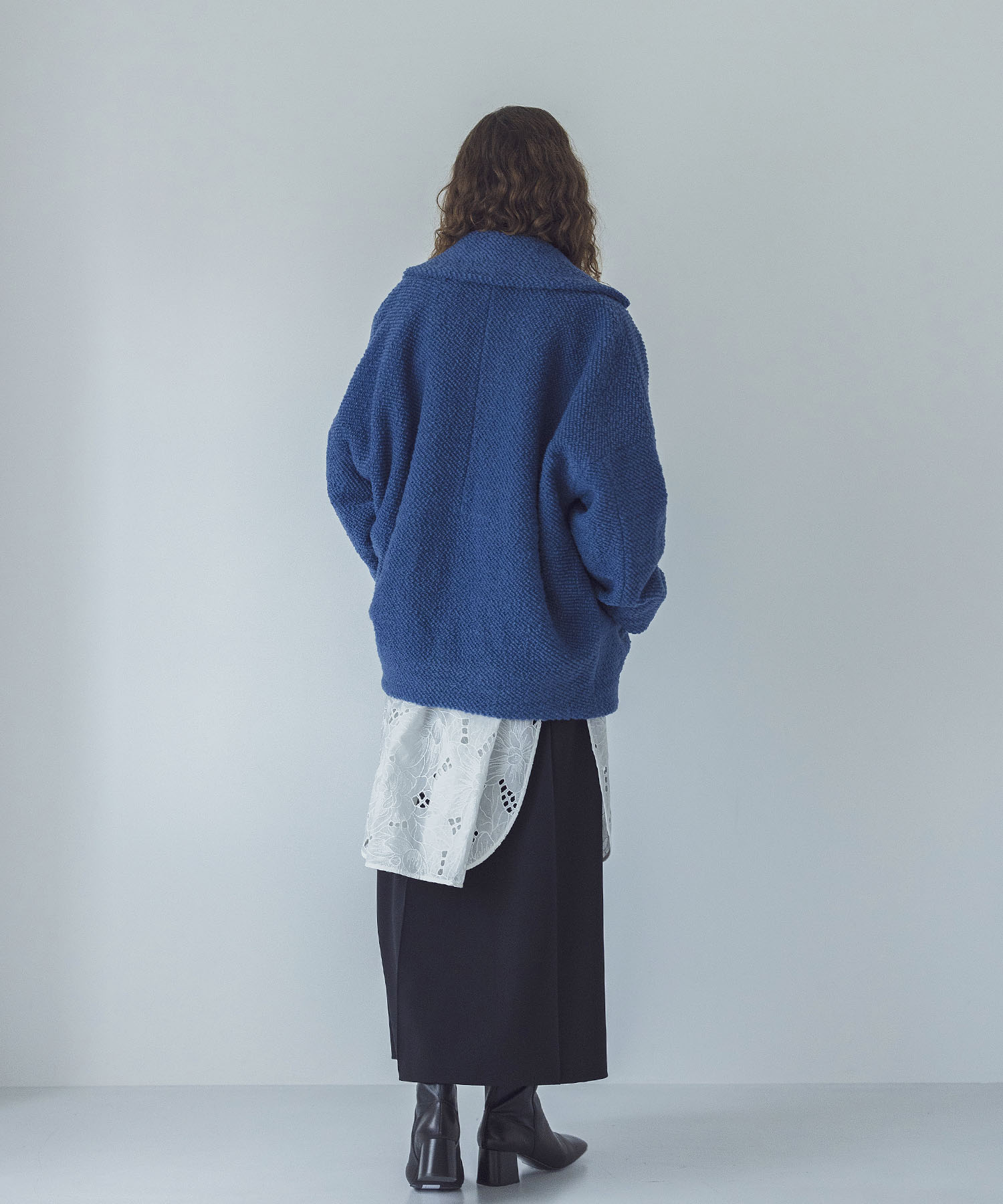 roving yarn tweed cocoon coat | AND ON JIONE STORE（アンドオン