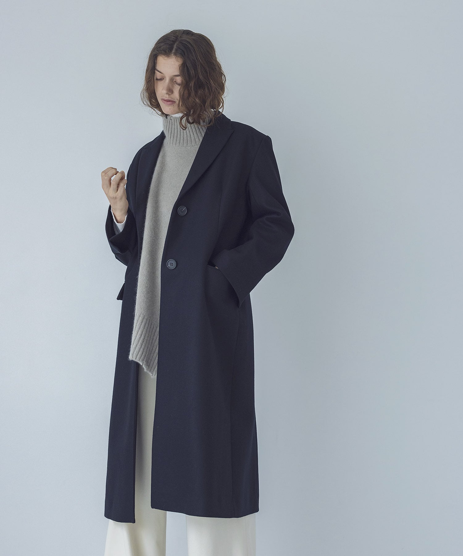 super110wool melton chester coat | AND ON JIONE STORE（アンドオン
