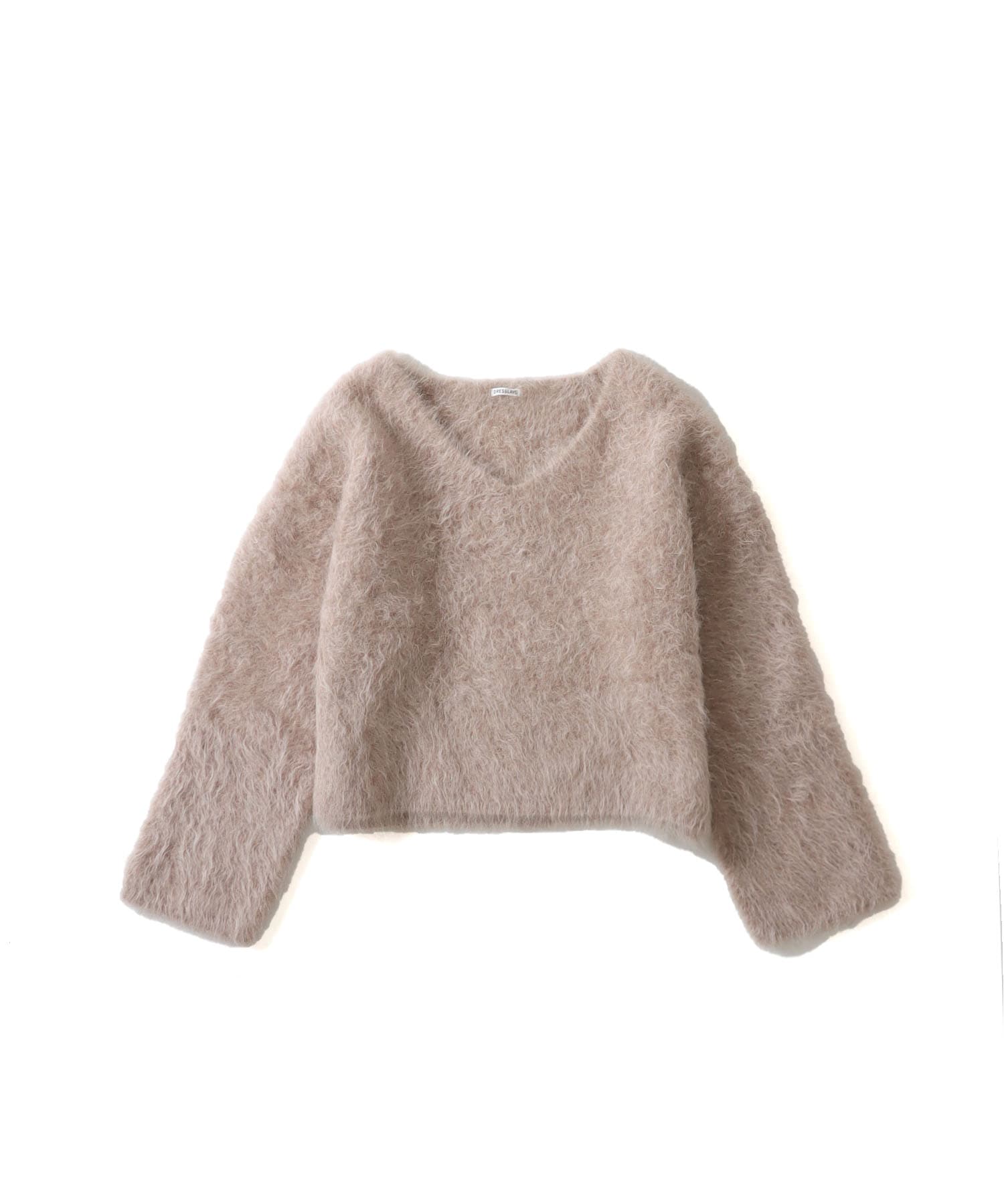 alpaca shaggy v neck pull