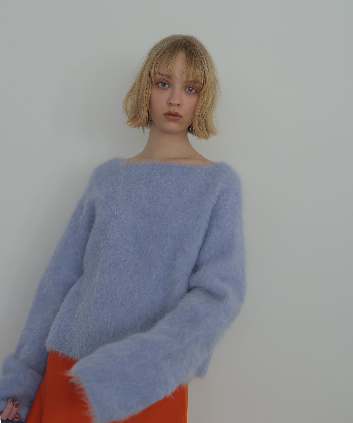 alpaca shaggy v neck pull | AND ON JIONE STORE（アンドオン）ジオン