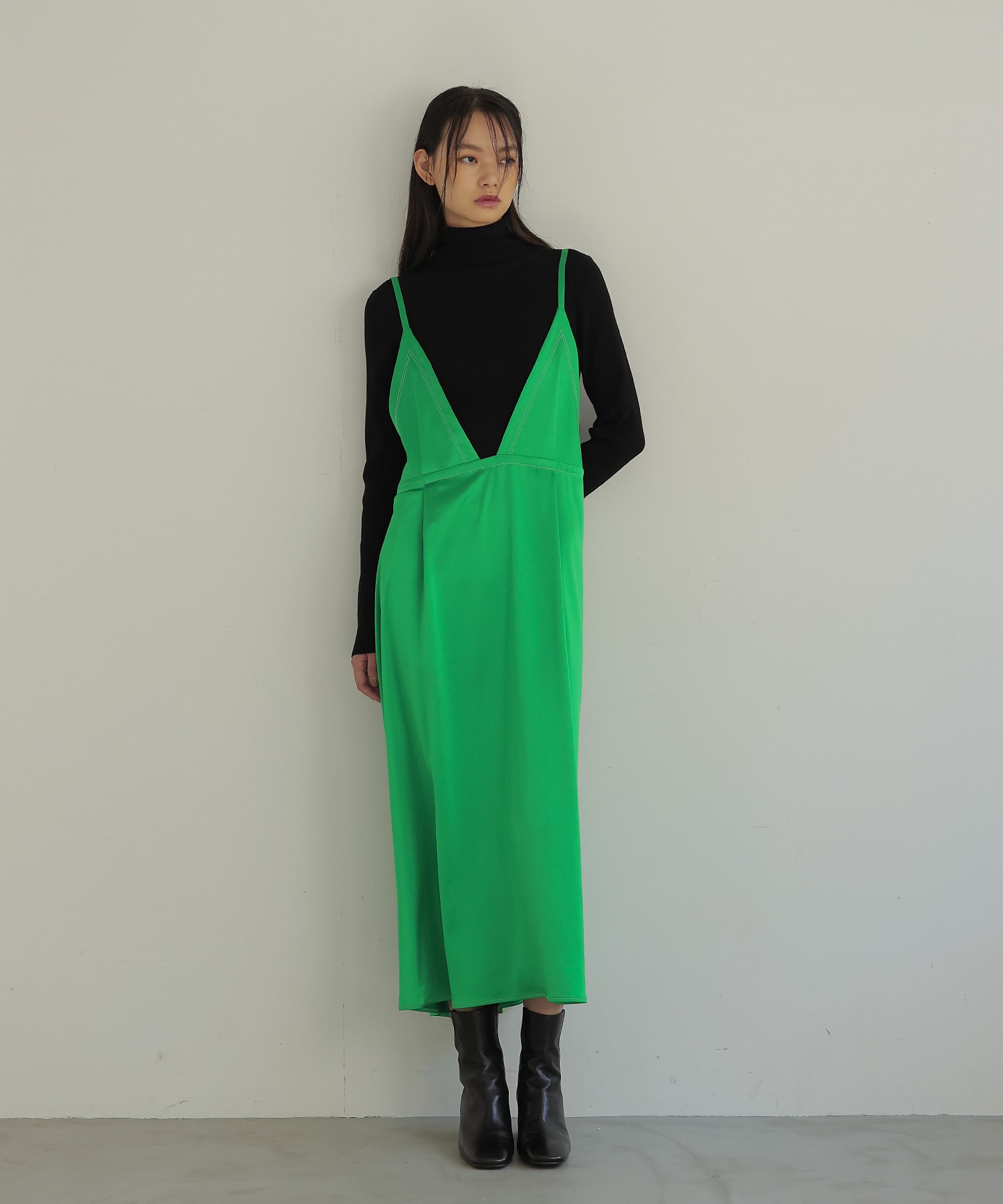 matte satin cami dress