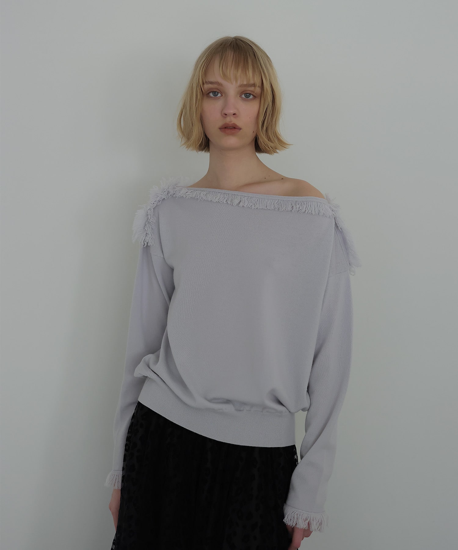 cash feel wool fringe pullover