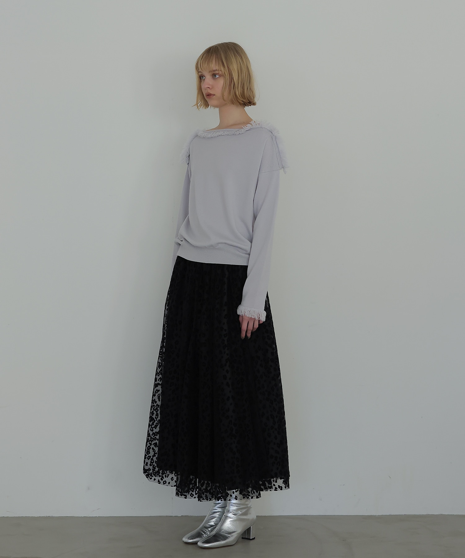cash feel wool fringe pullover