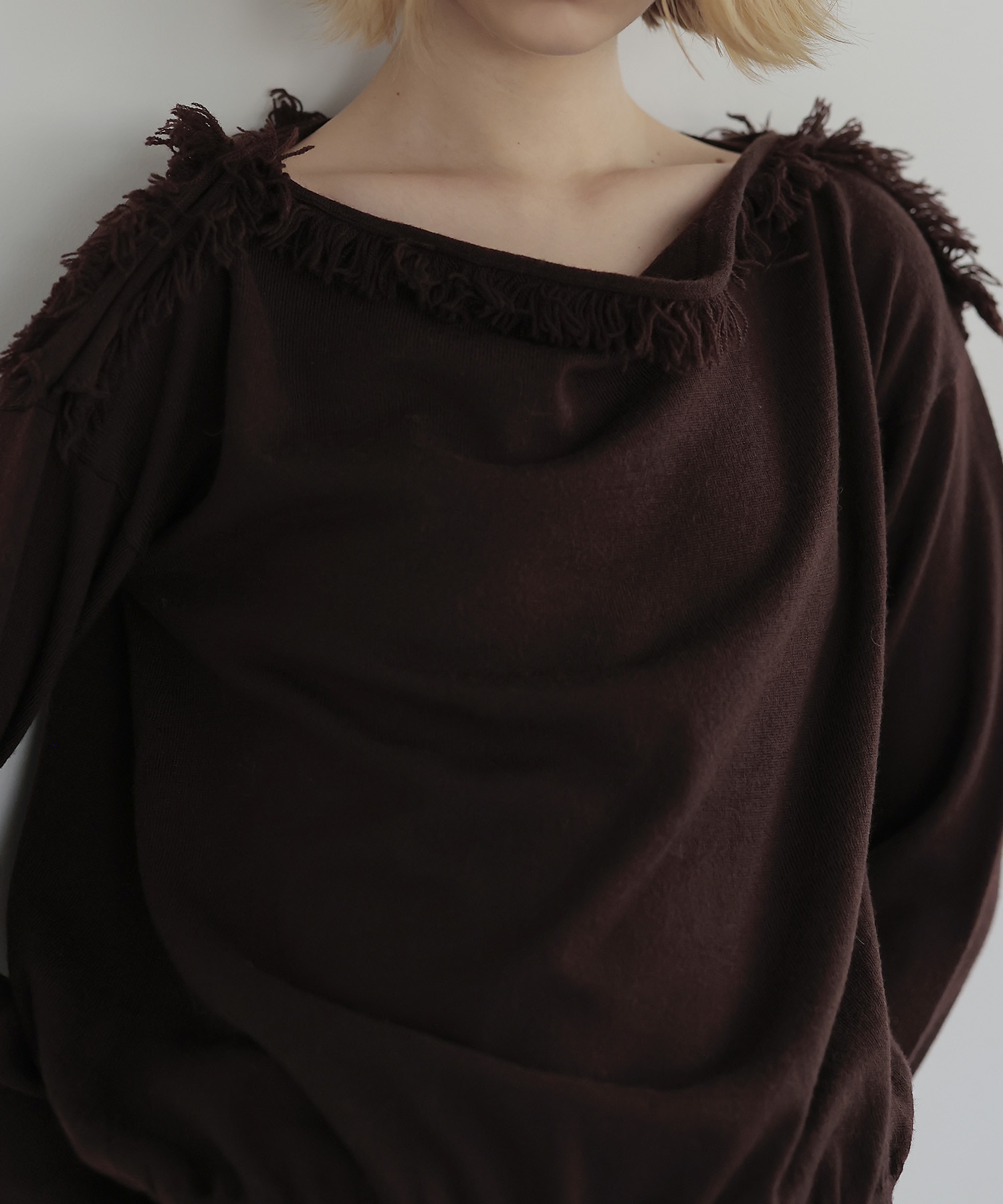 cash feel wool fringe pullover