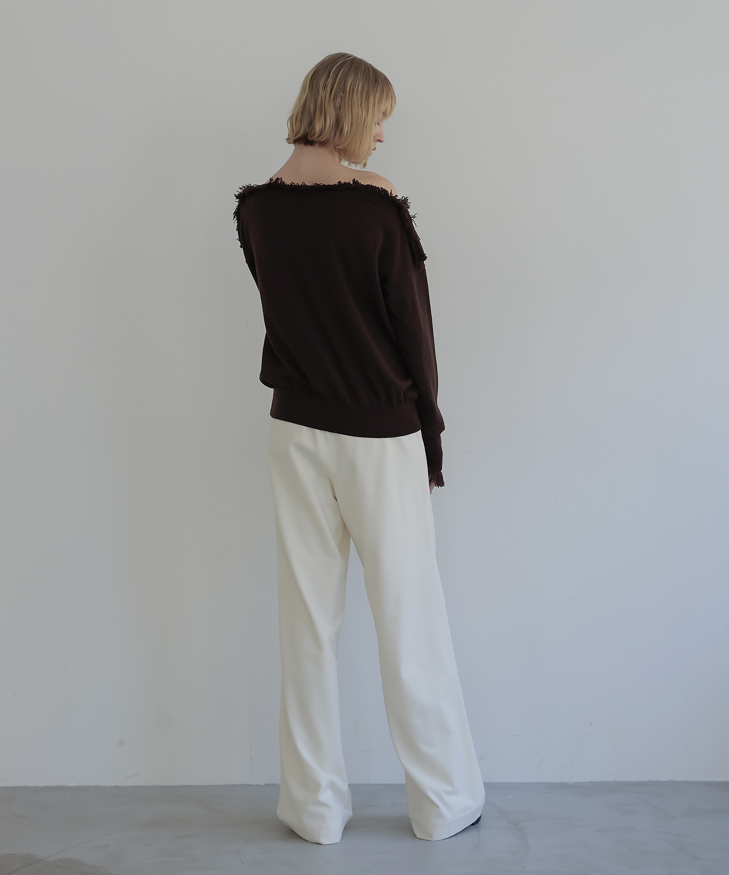 cash feel wool fringe pullover