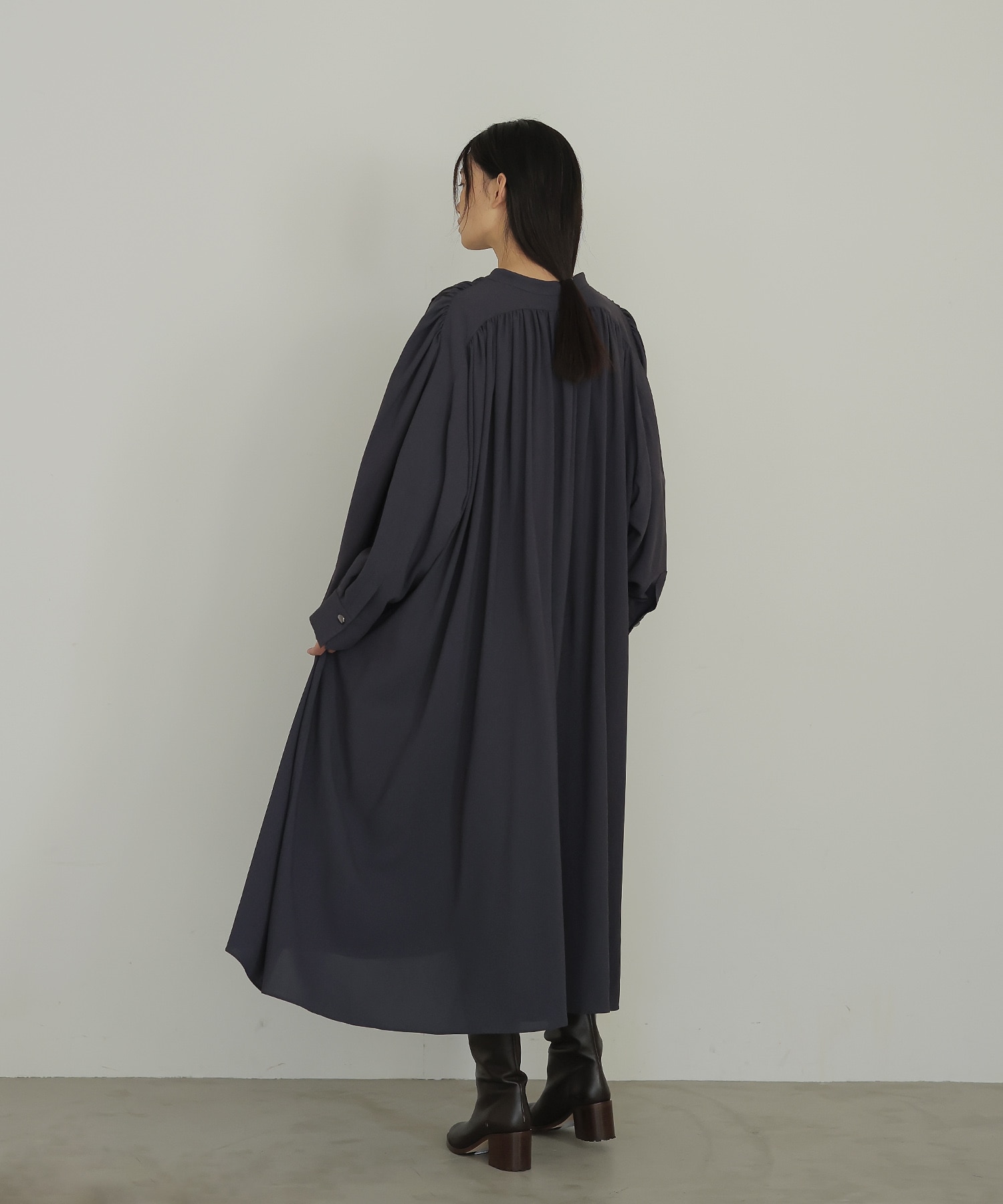 fluid silhouette gather dress