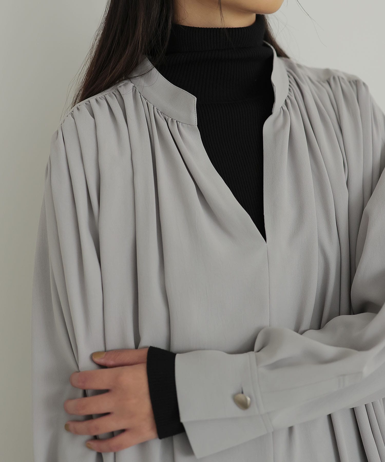 fluid silhouette gather dress