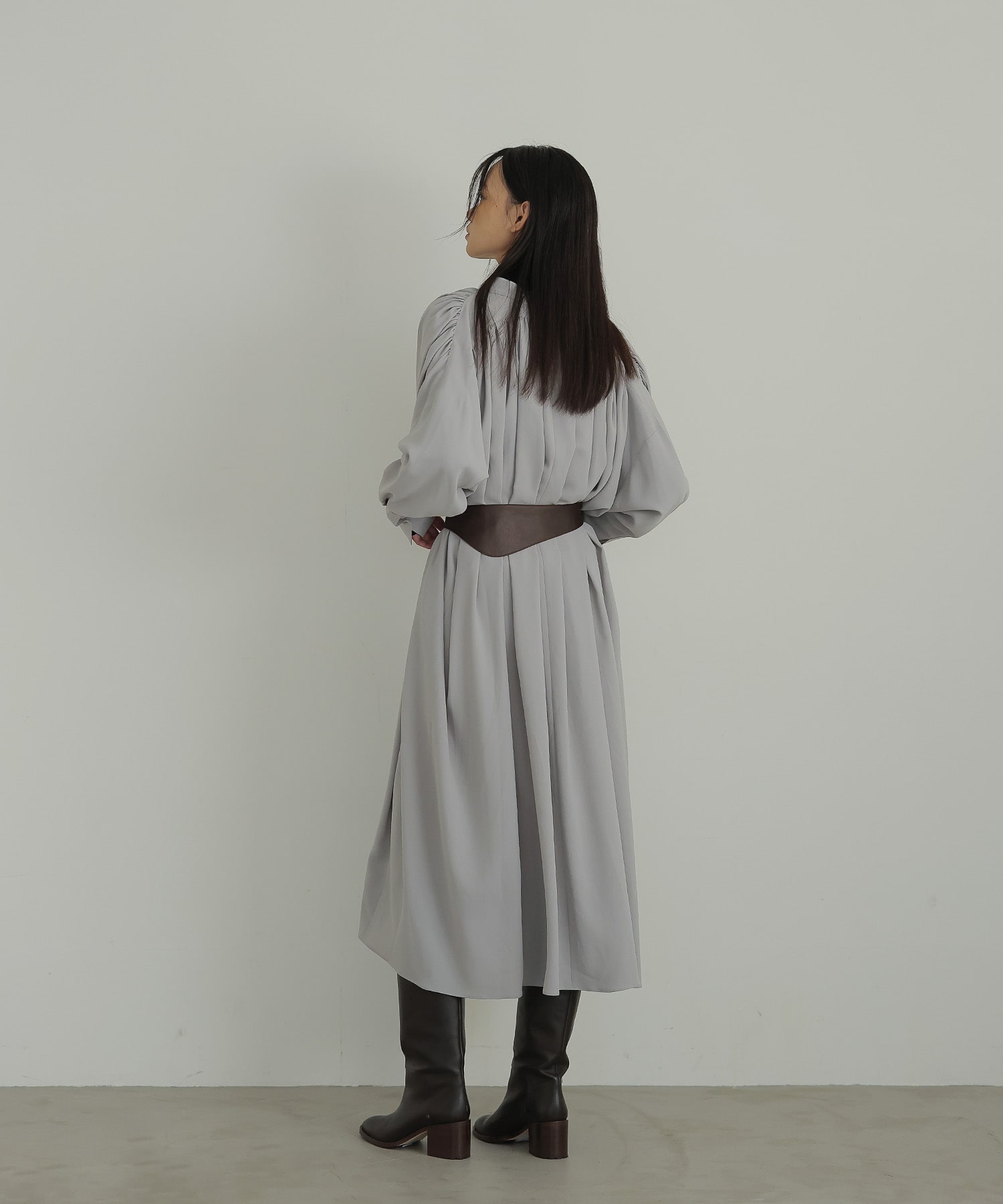 fluid silhouette gather dress