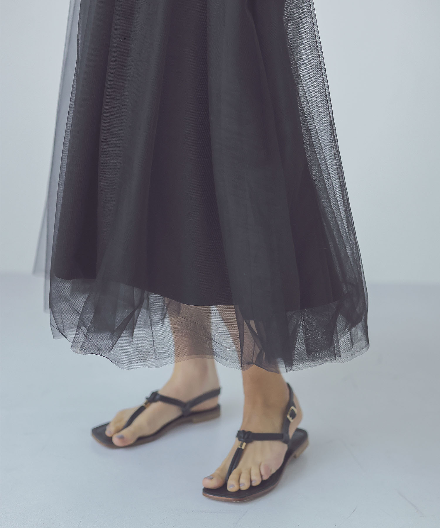 tulle two shoulder straps dress