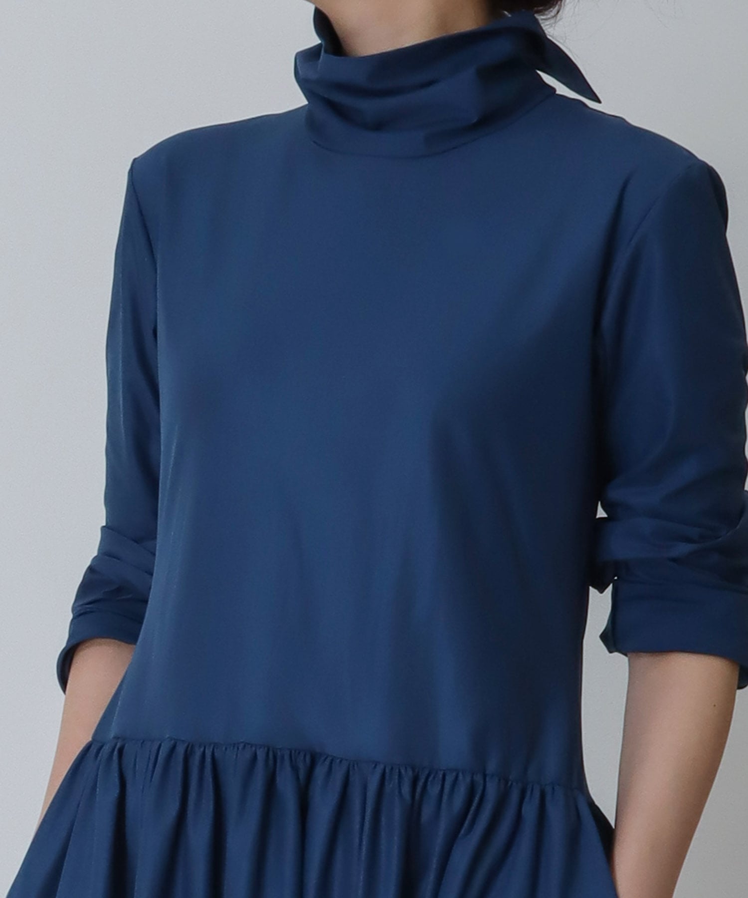 higt collar gathered skirt dress | AND ON JIONE STORE higt collar gathered skirt dress | AND ON JIONE STORE