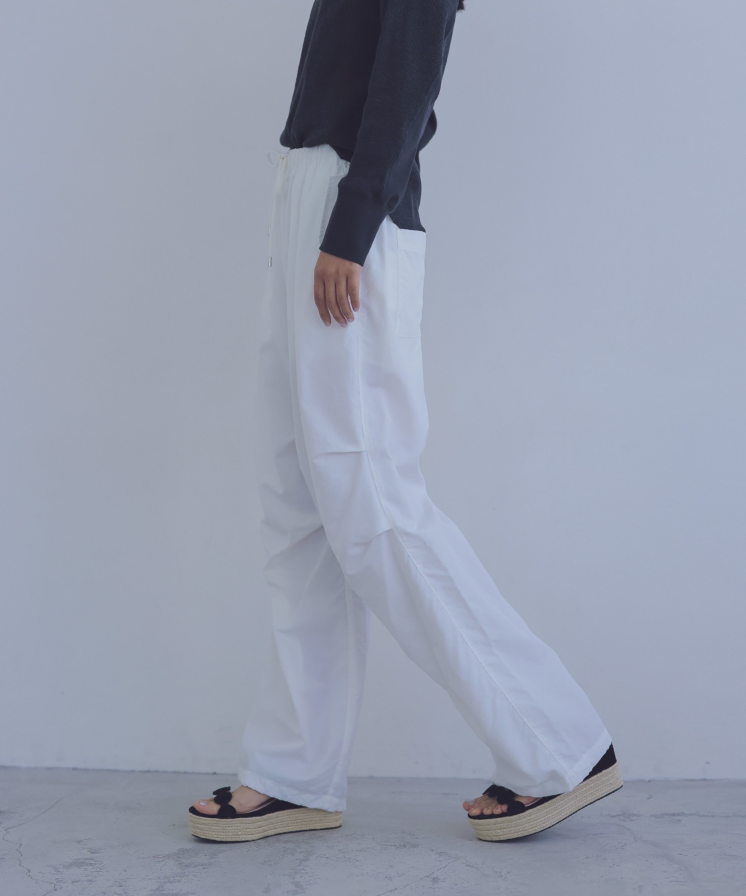 taffeta tuck design pants