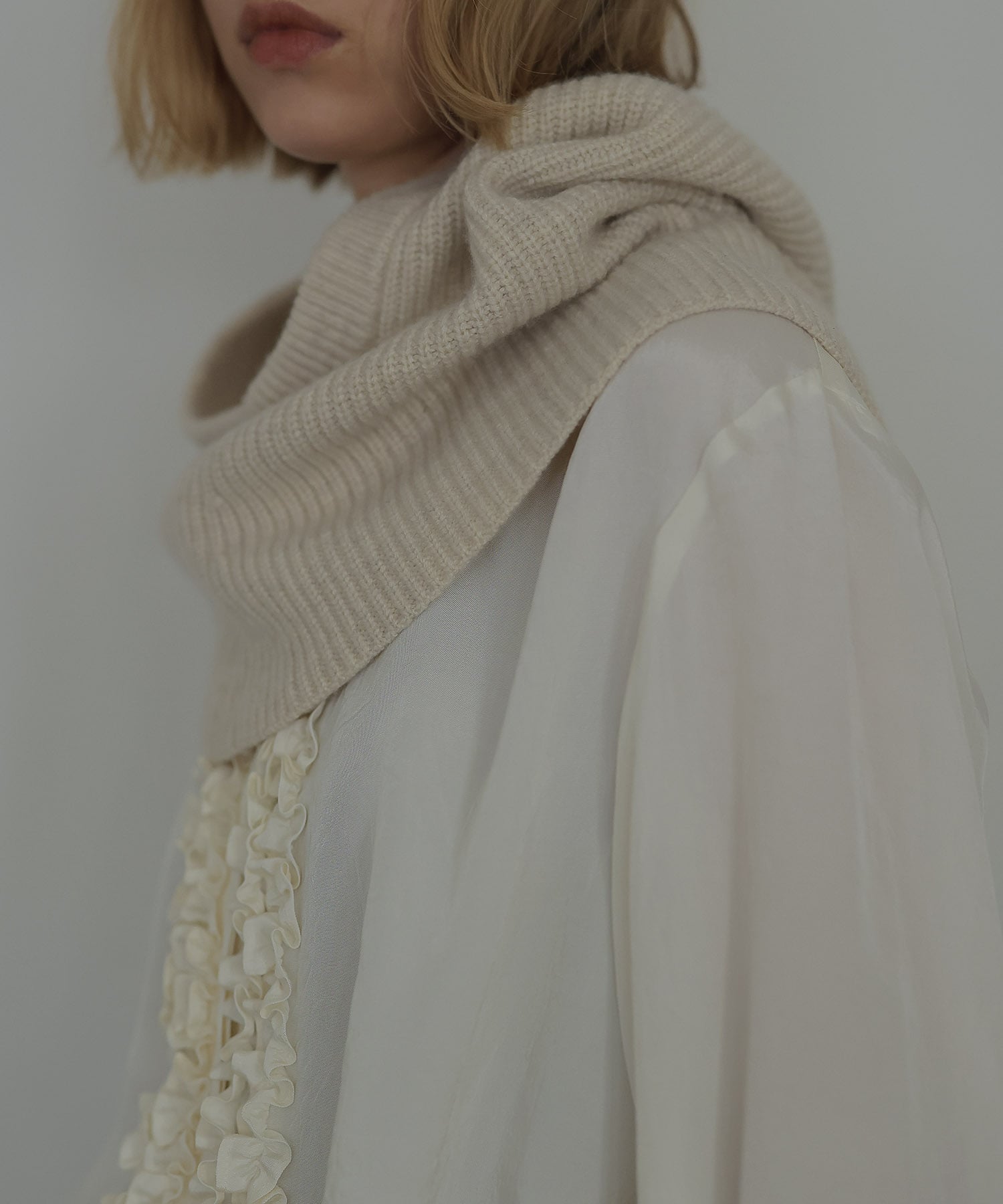 wool cashmere cardigan balaclava