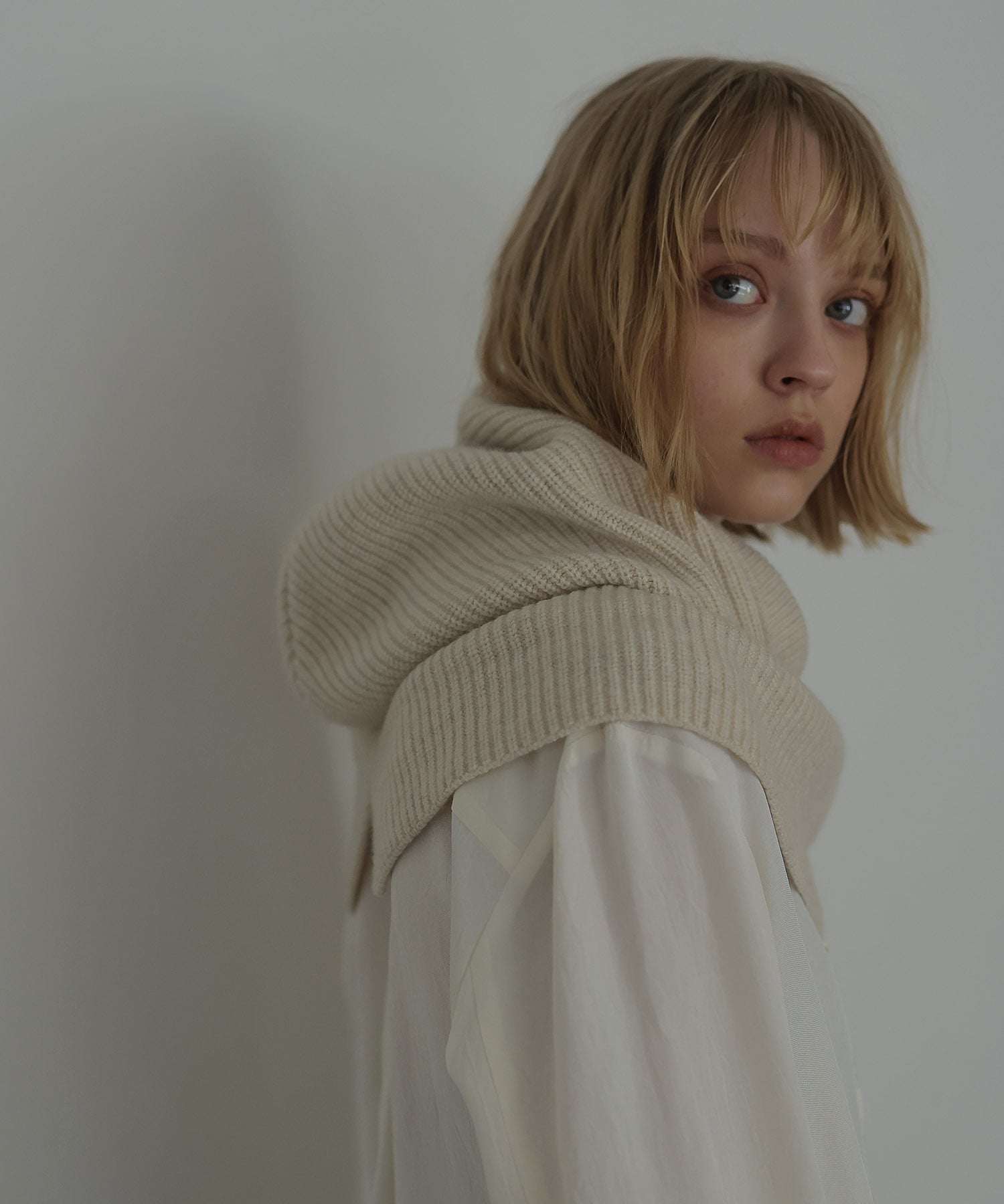 wool cashmere cardigan balaclava