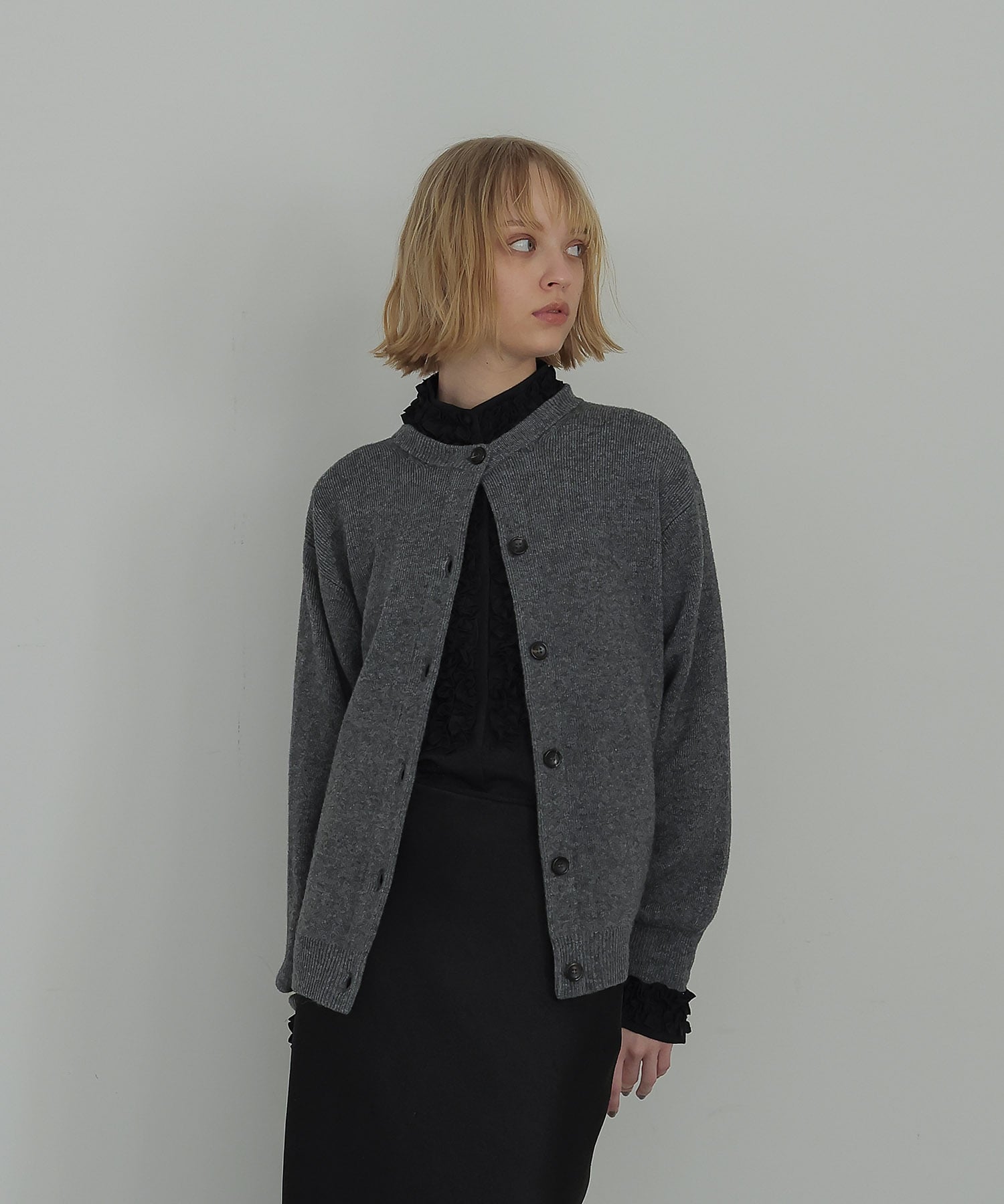 wool cashmere cardigan balaclava