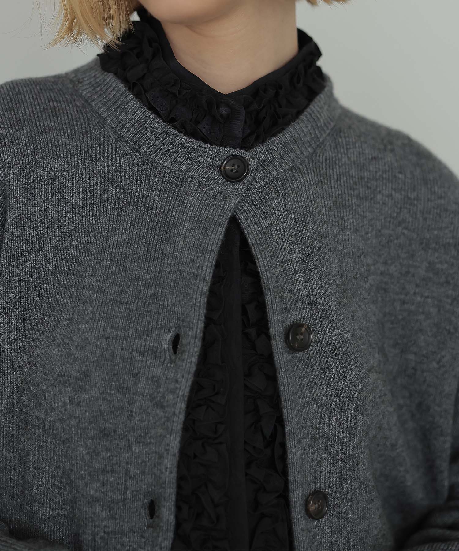 wool cashmere cardigan balaclava