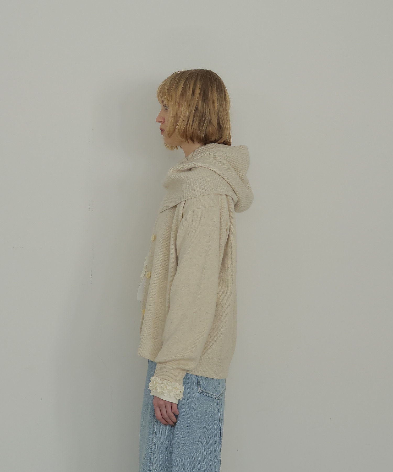 wool cashmere cardigan balaclava