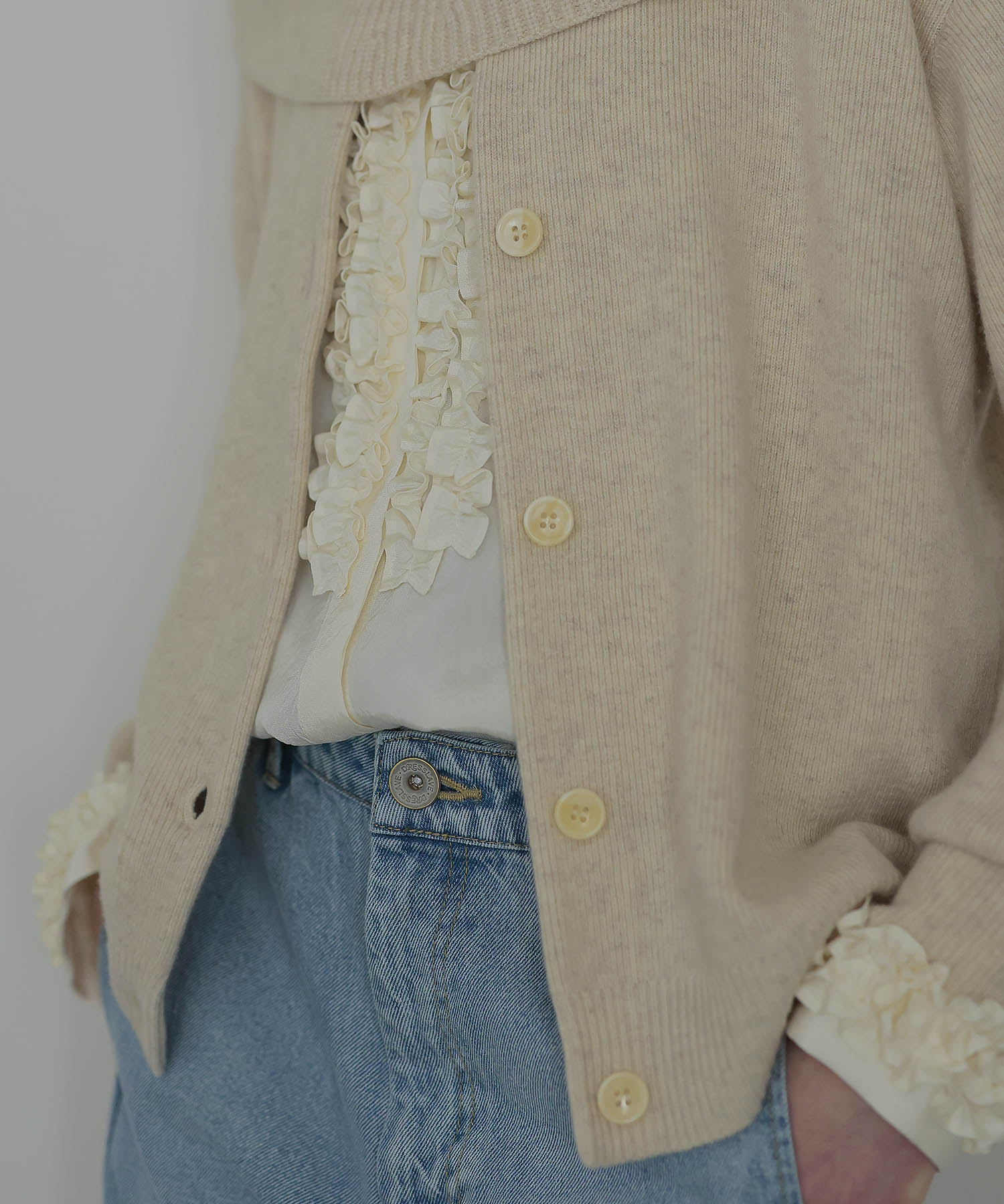 wool cashmere cardigan balaclava