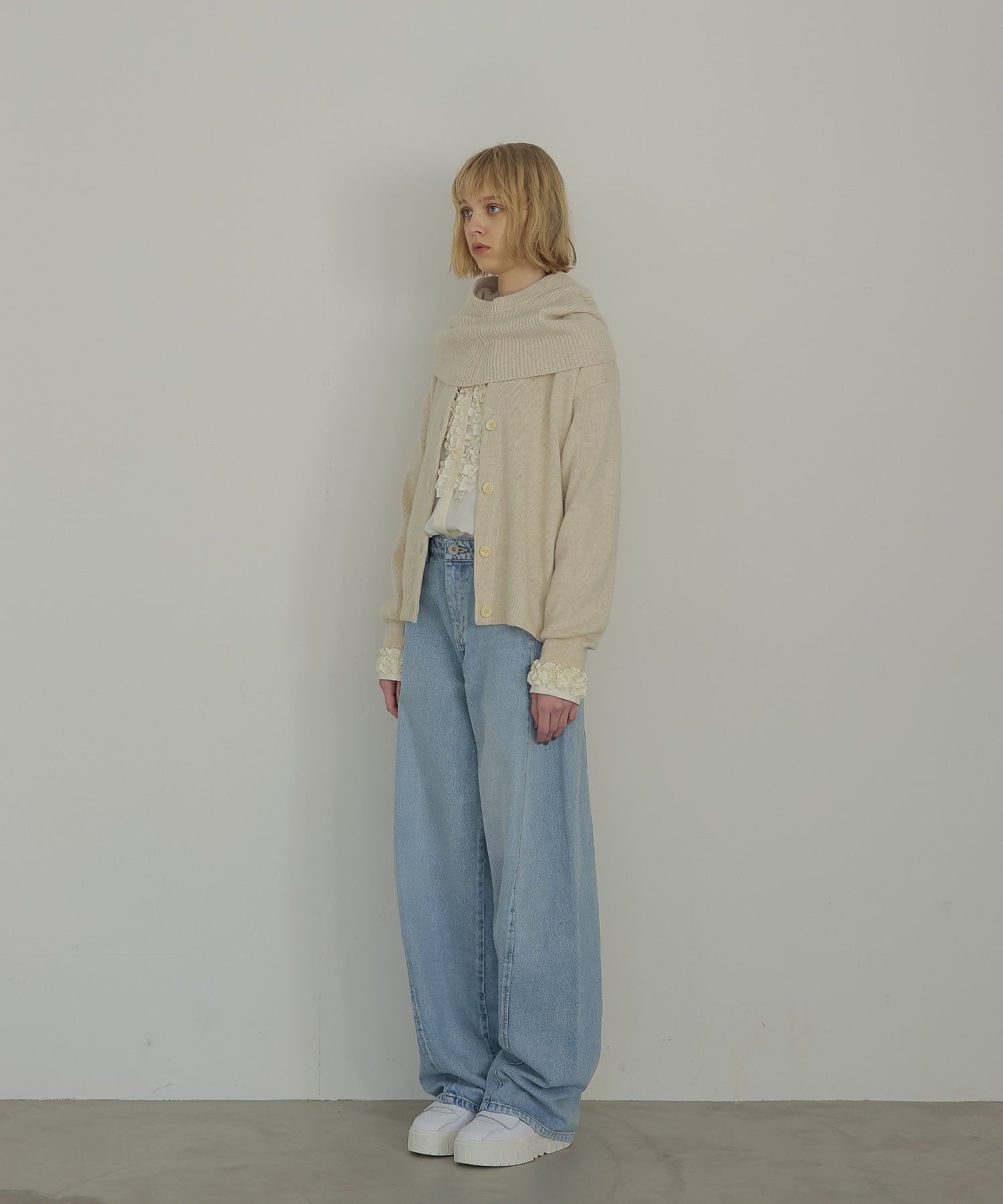 wool cashmere cardigan balaclava