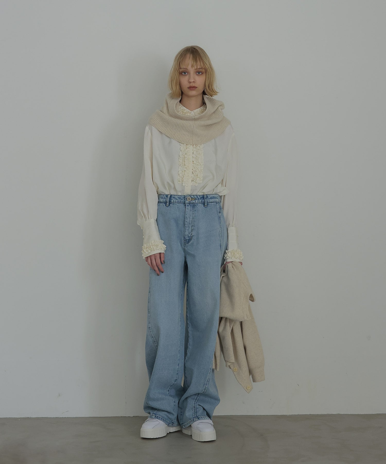 wool cashmere cardigan balaclava