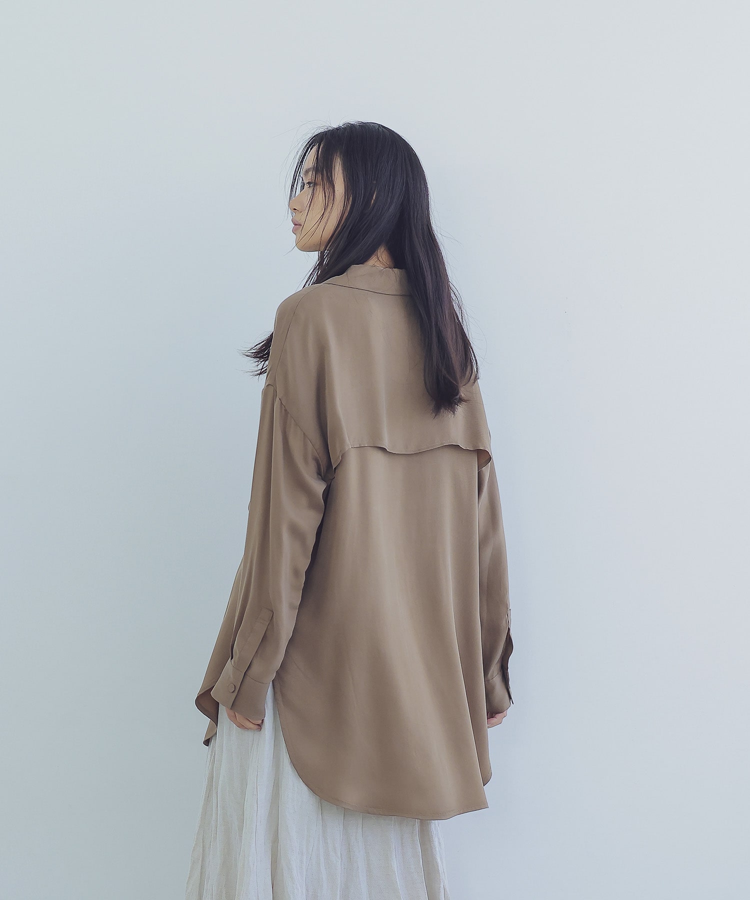 fiible twill open collar shirt