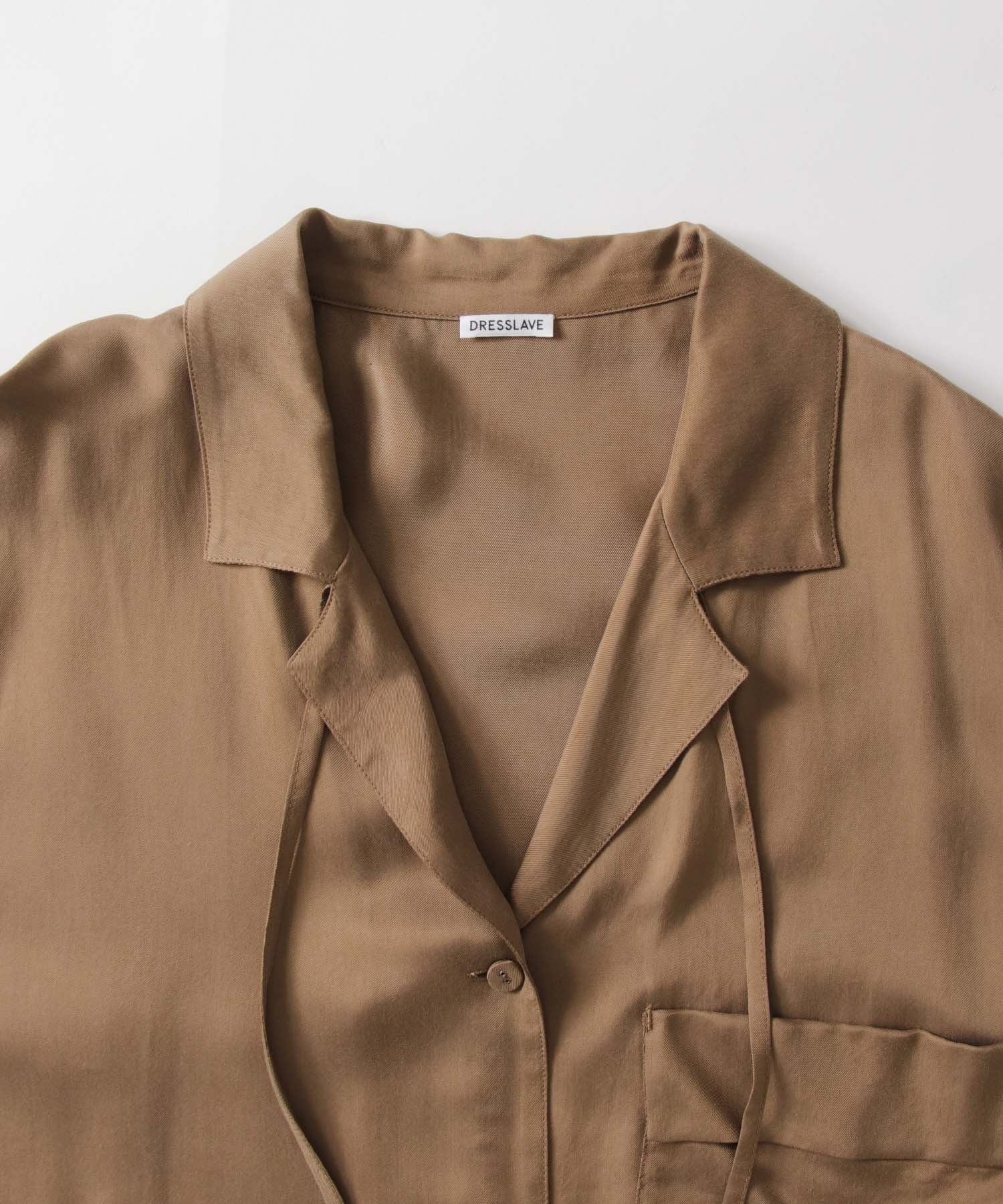 fiible twill open collar shirt