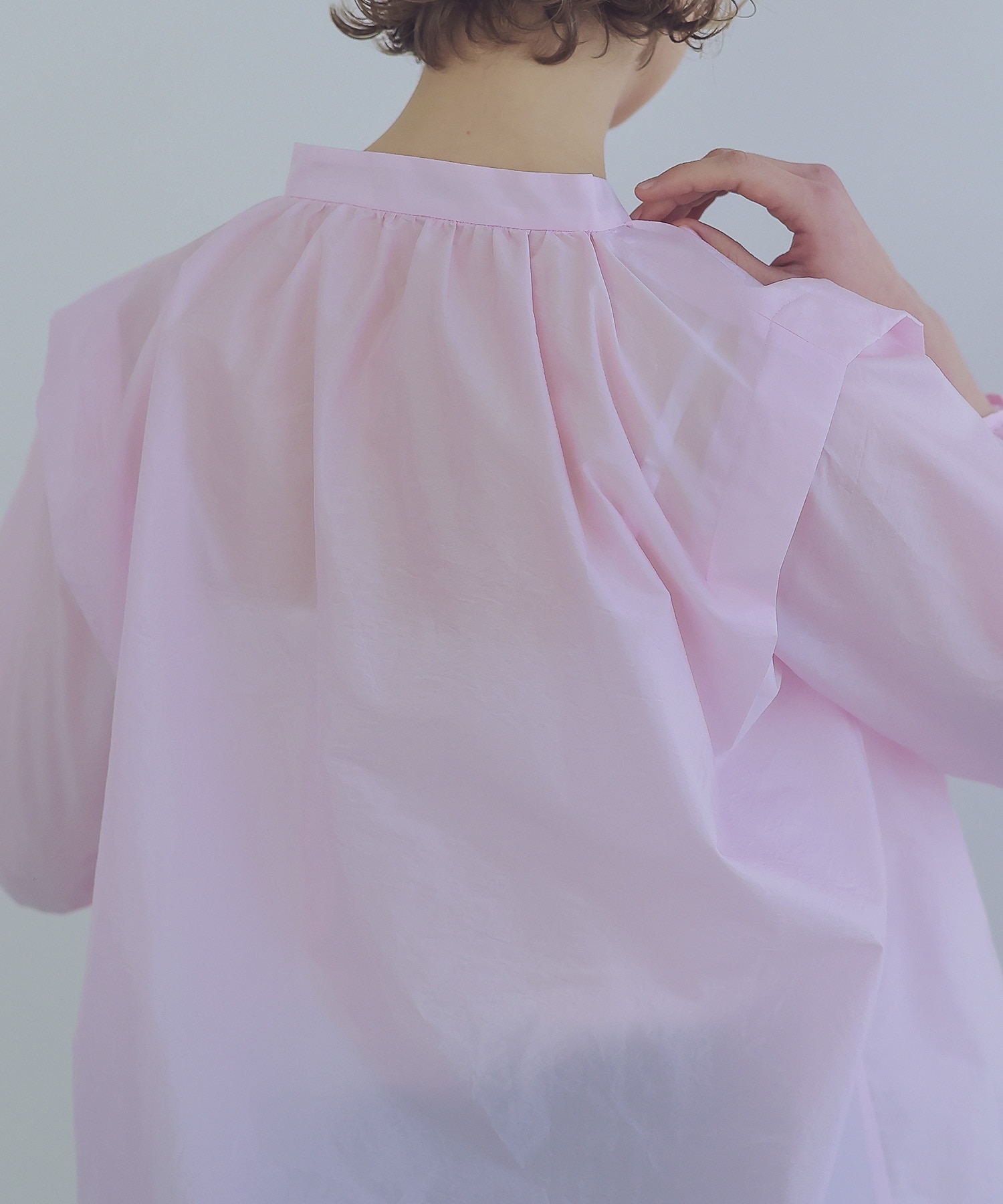 air taffeta shoulder tuck blouse