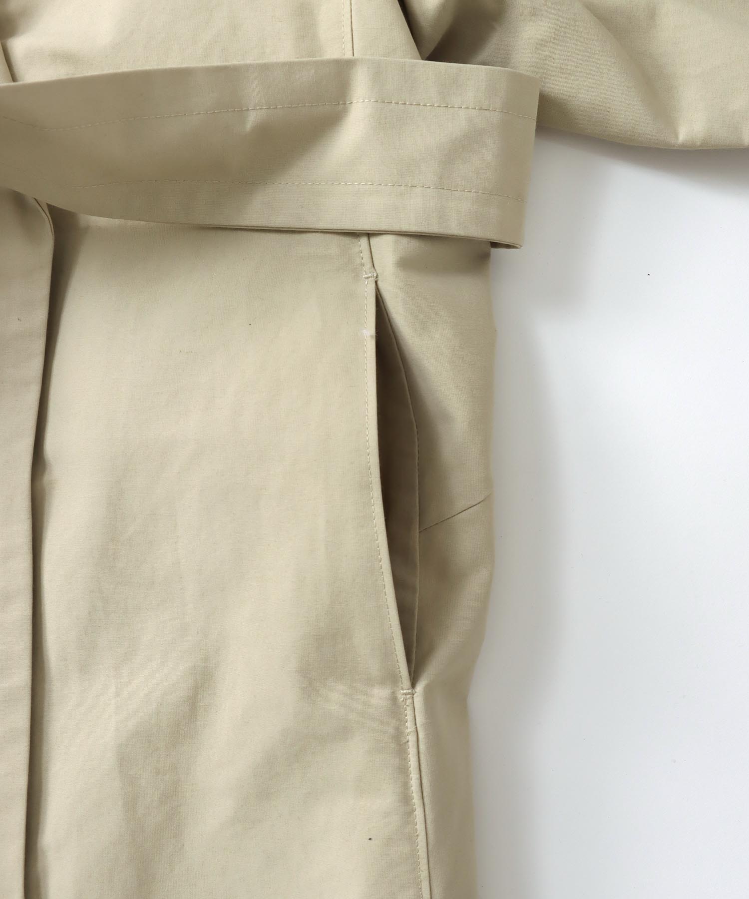 compact taffeta short trench coat