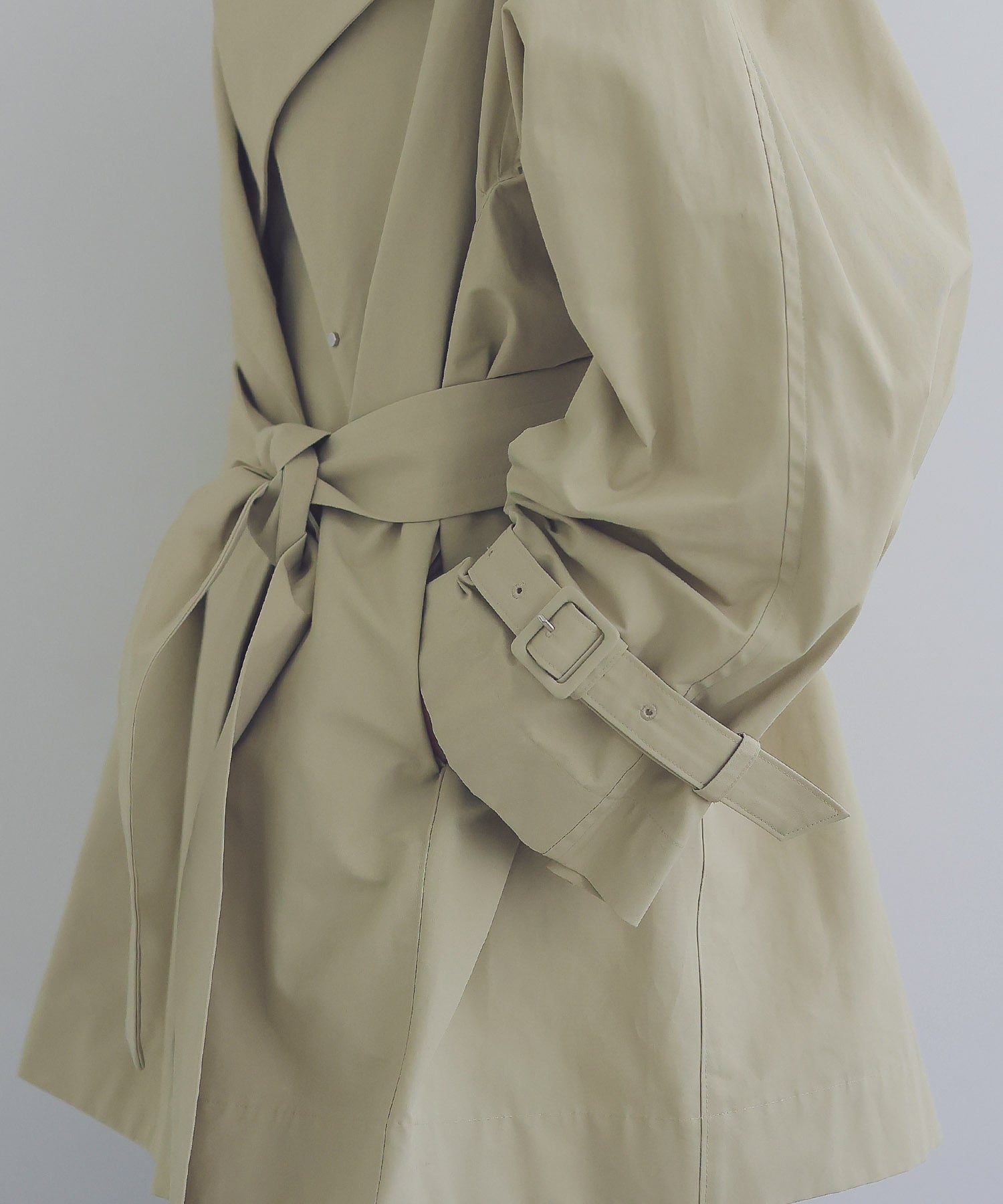 compact taffeta short trench coat