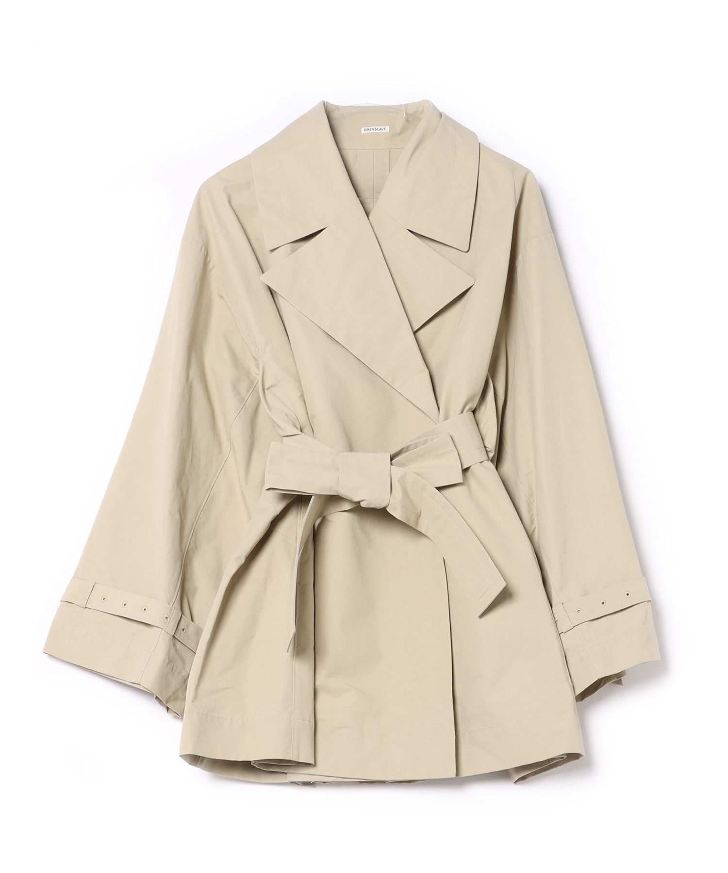 compact taffeta short trench coat