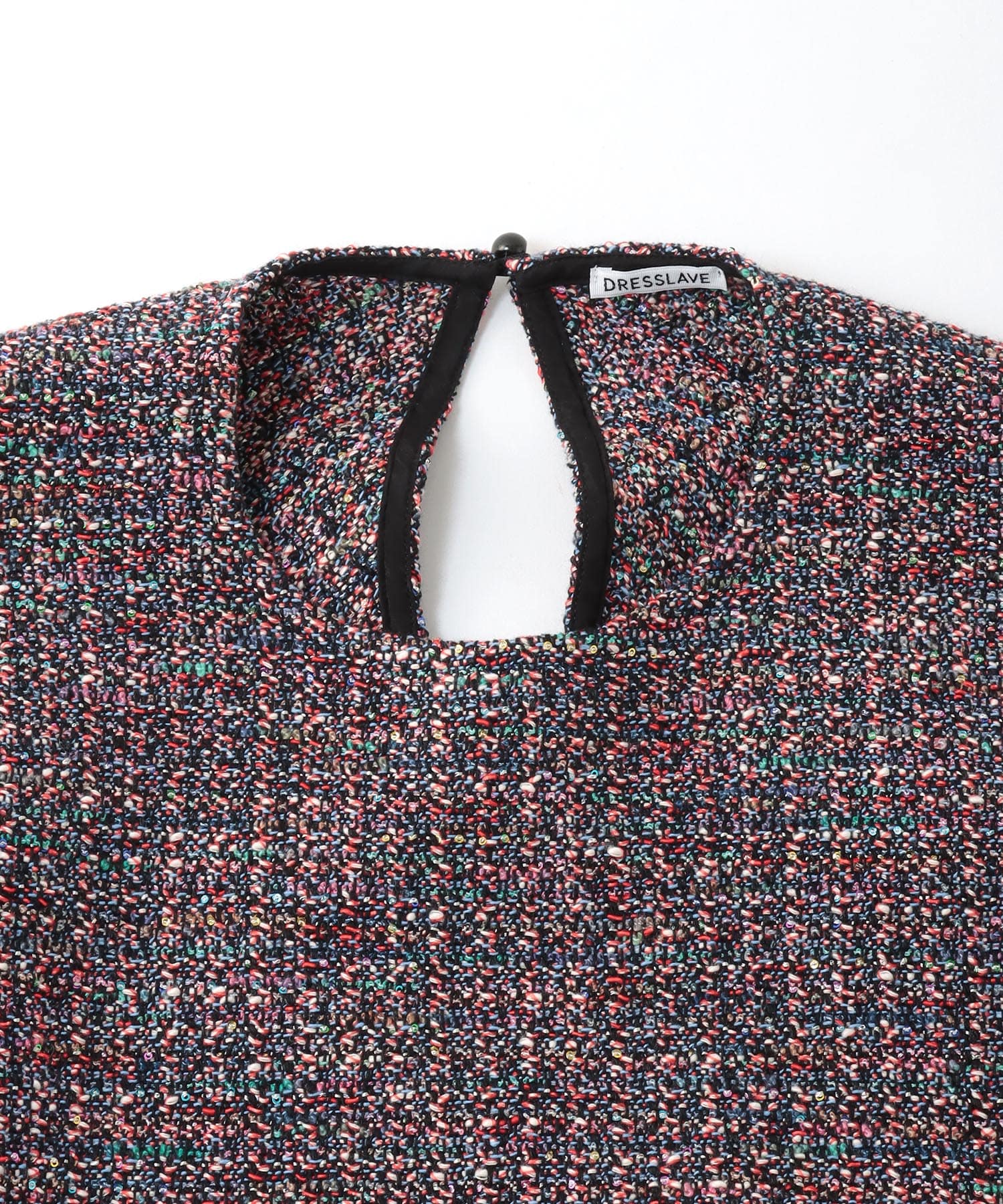 mix tweed back switch blouse