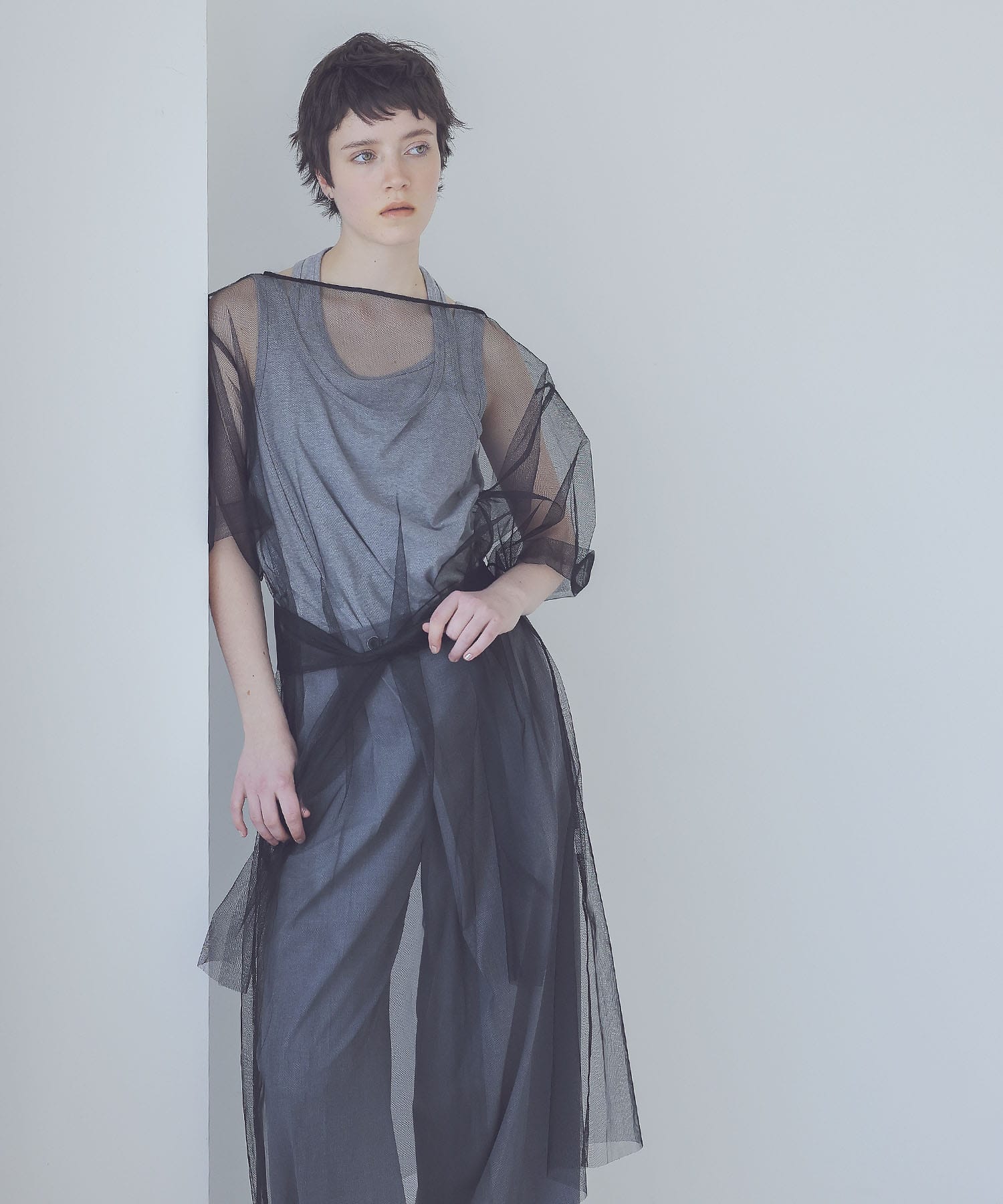 tulle sheer layered dress