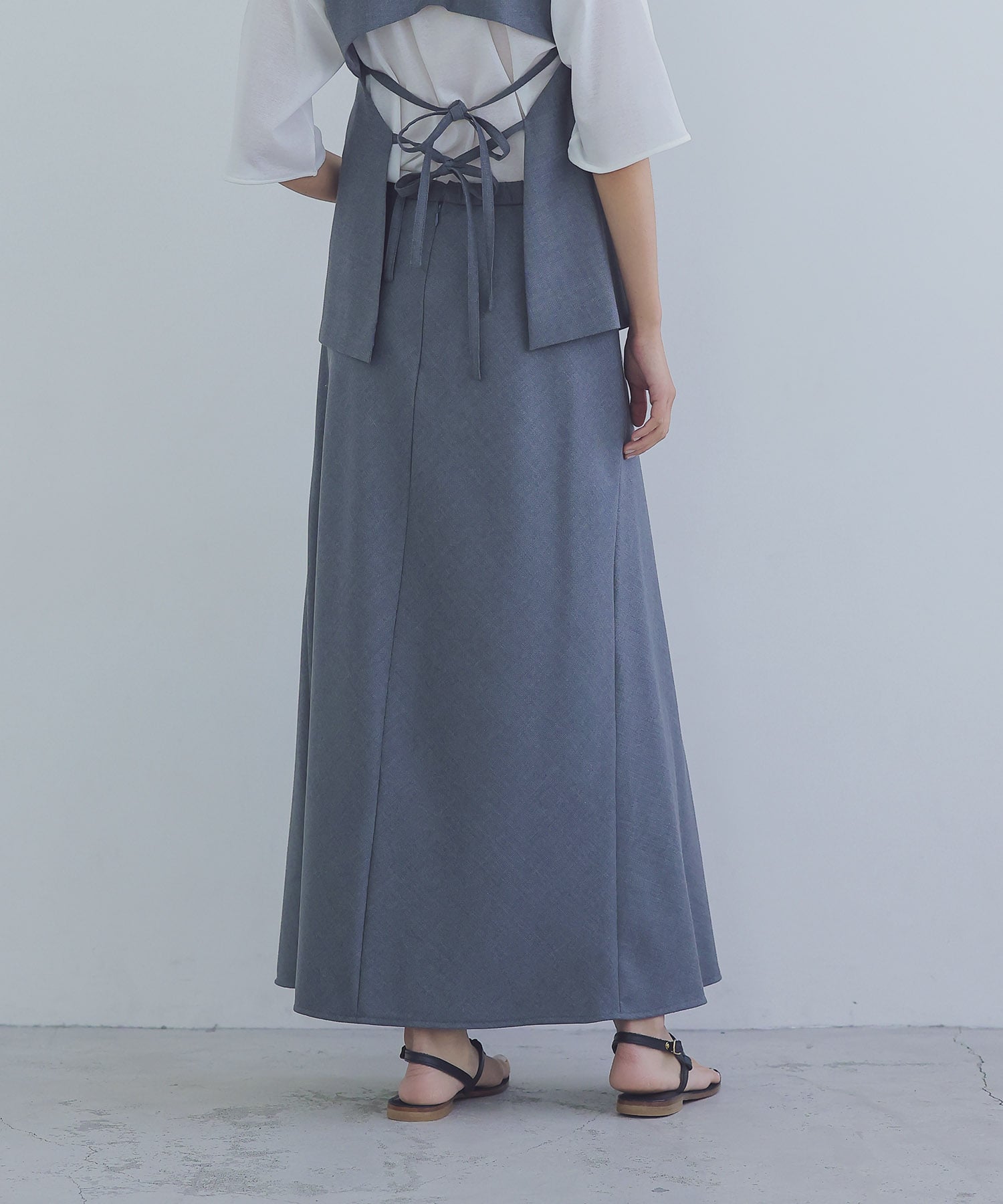 wool clean flare skirt