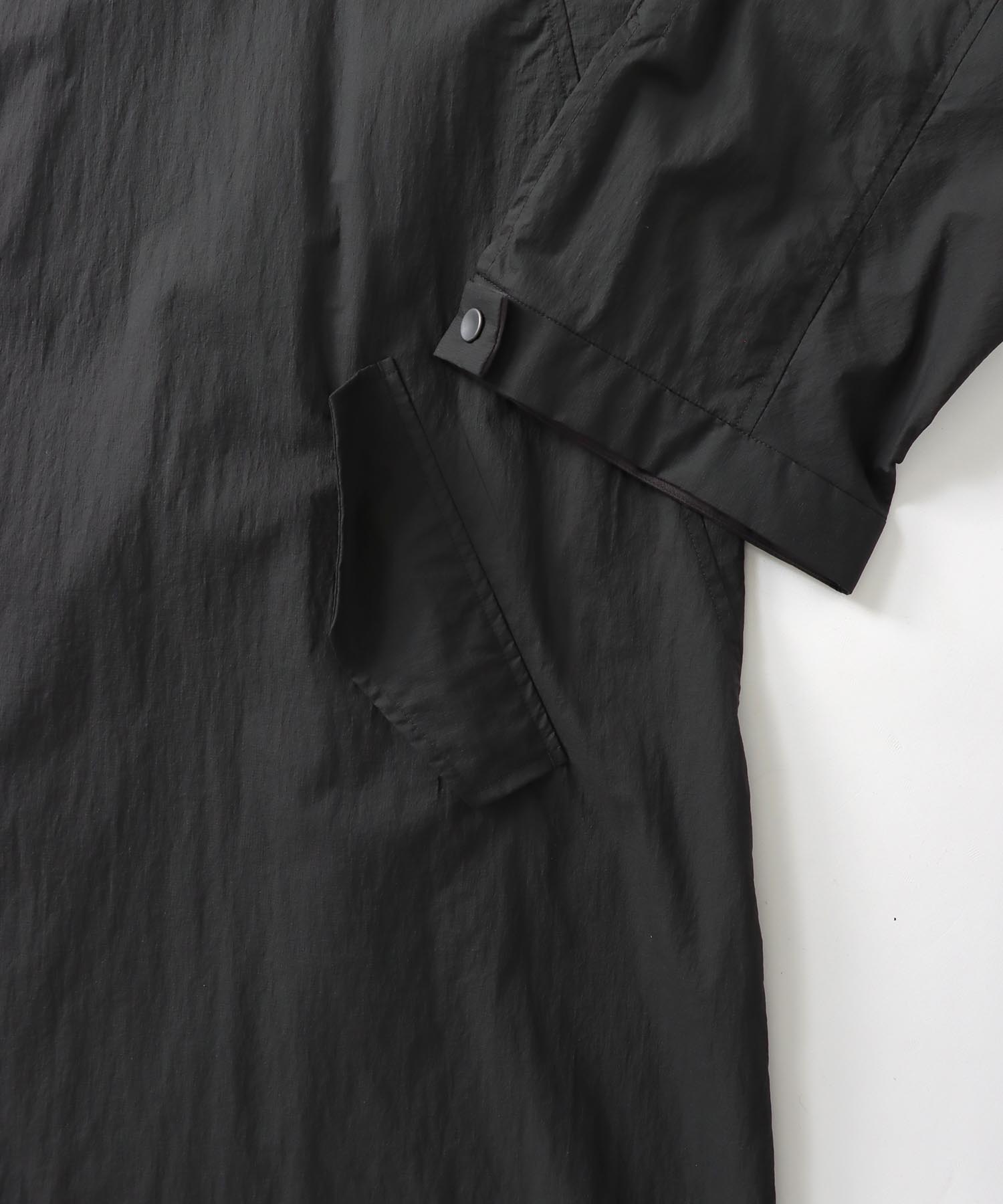 nylon sheer shirring adjust sleeve coat