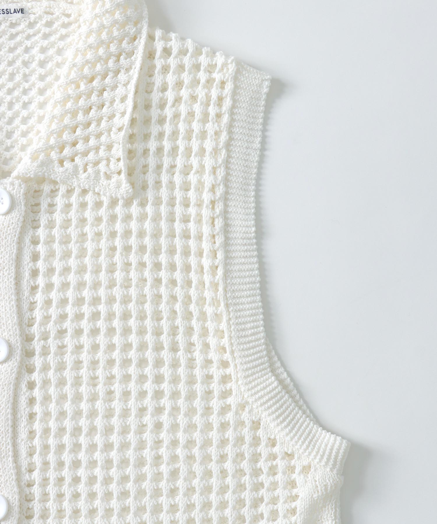 washi blend yarn mesh gilet